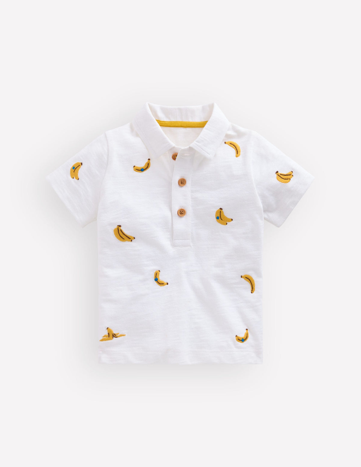 Embroidered Polo-Ivory Bananas - Image 1