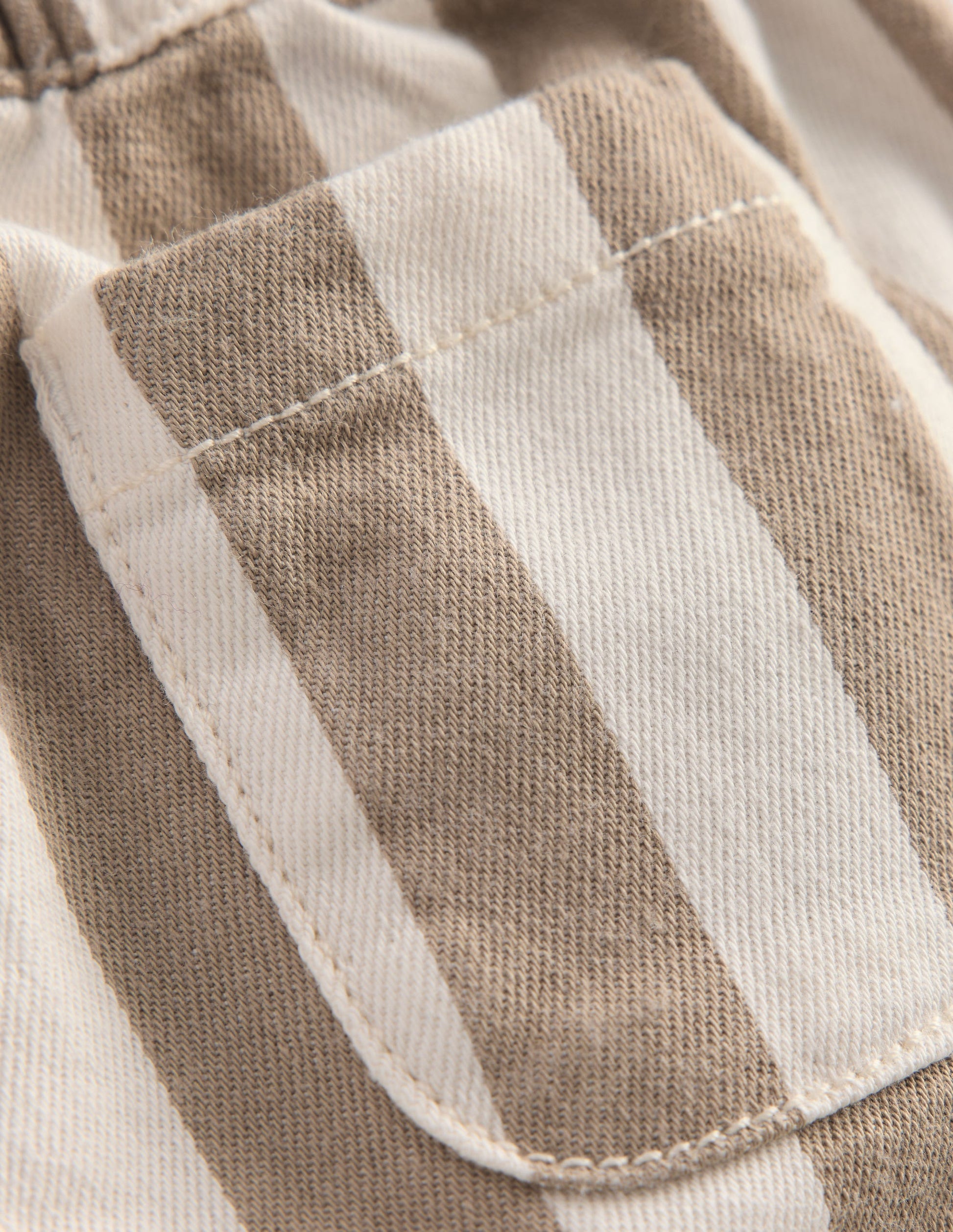 Cotton Pull-on Pants-Neutral Stripe-3