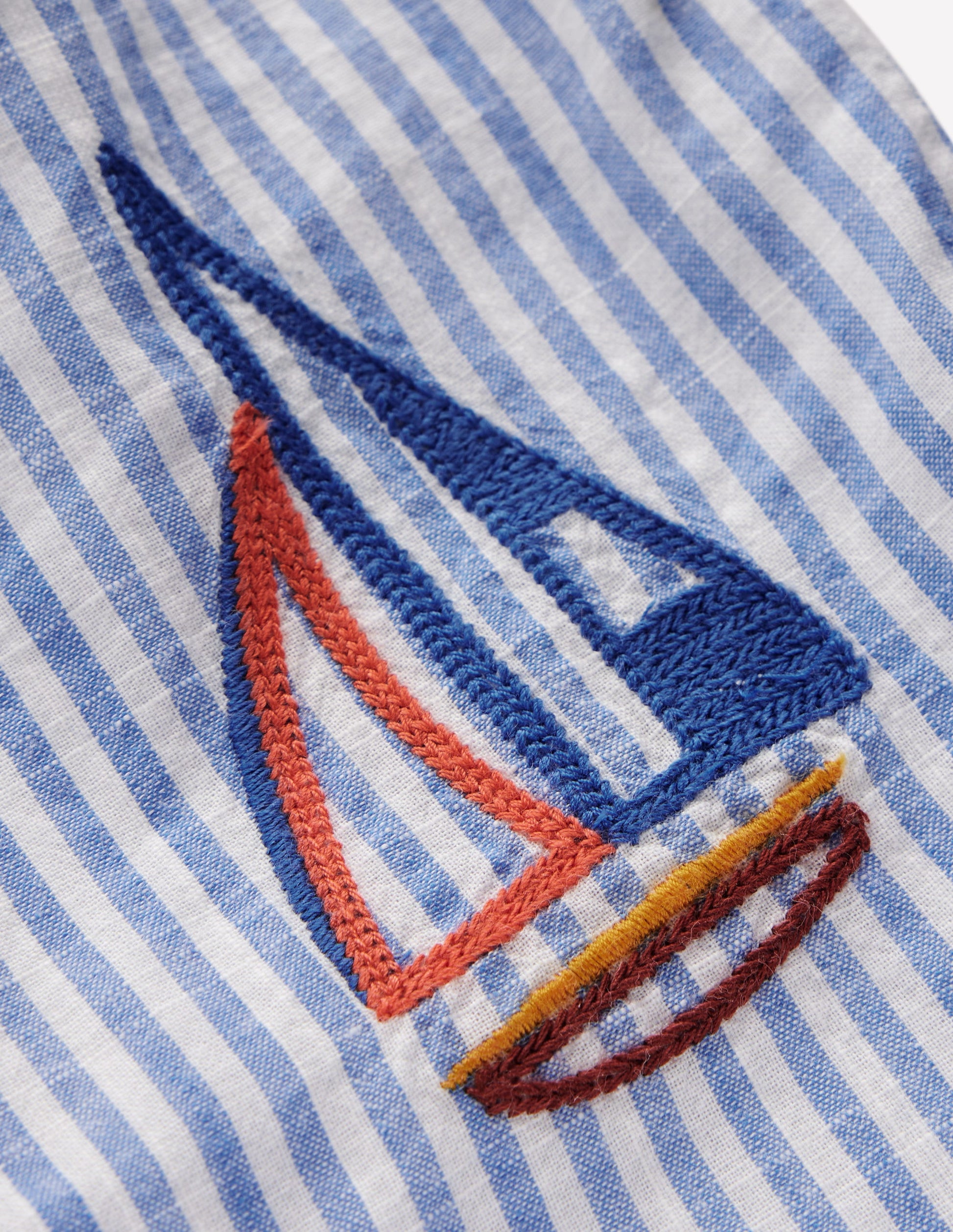 Update Button Blue Button Down Romper - Glacier Blue Ocean Embroidery | Boden USA