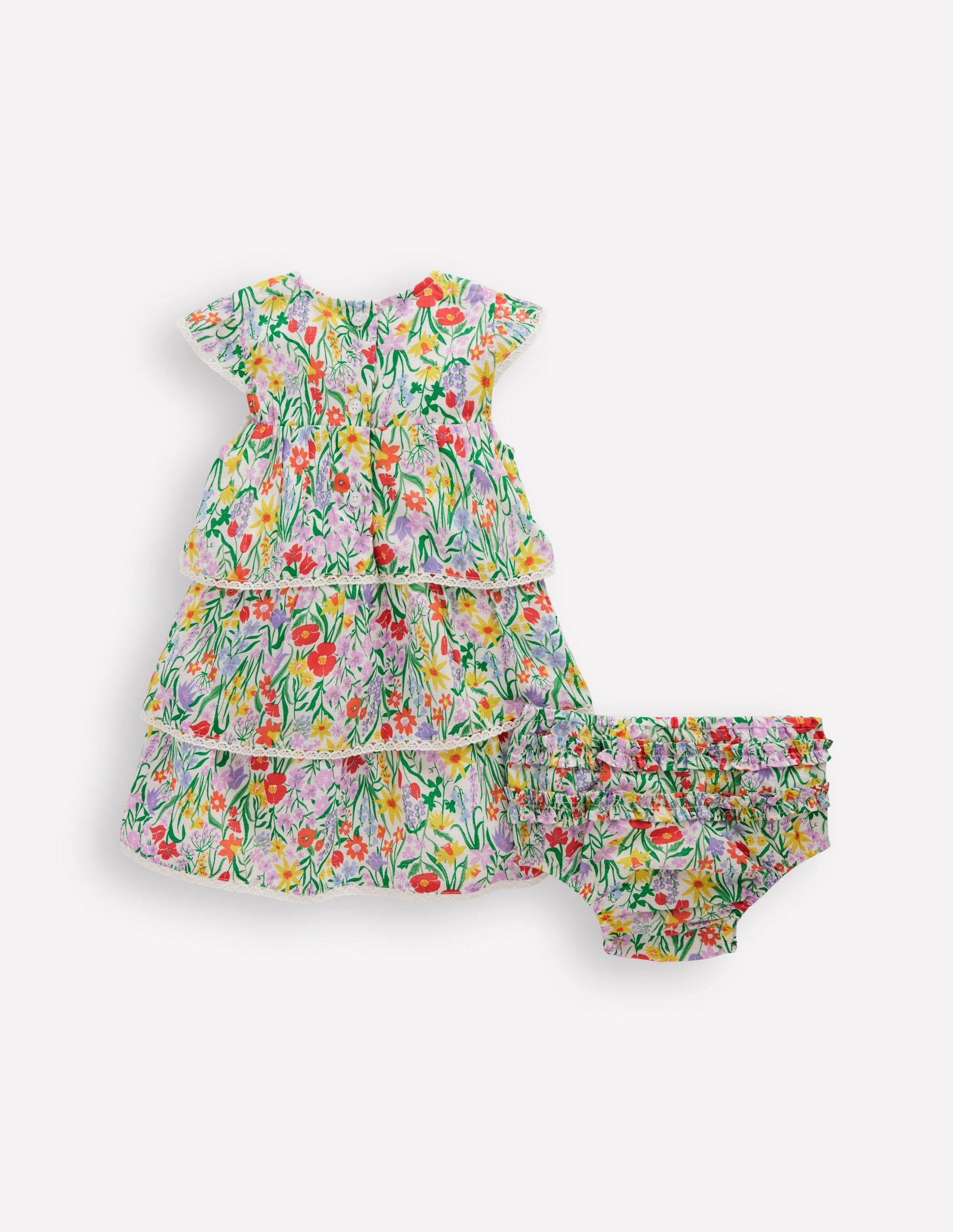 Tiered Woven Dress-Multi Spring Floral-2