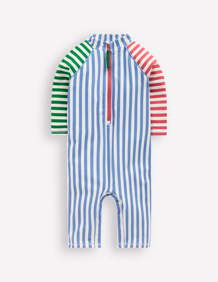 Logo Sun Safe Surfsuit-Hotchpotch Stripe