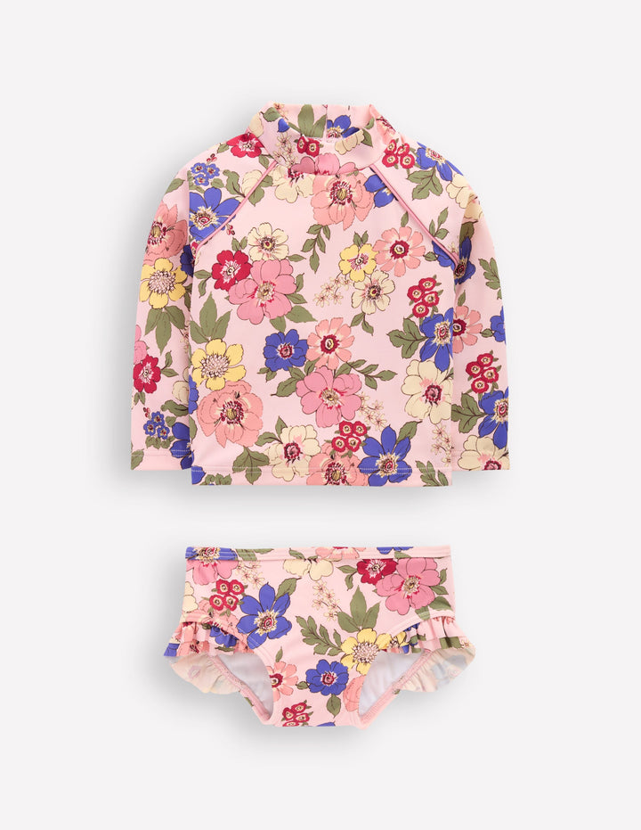 Logo Rash Vest Set-Pink Multi Floral