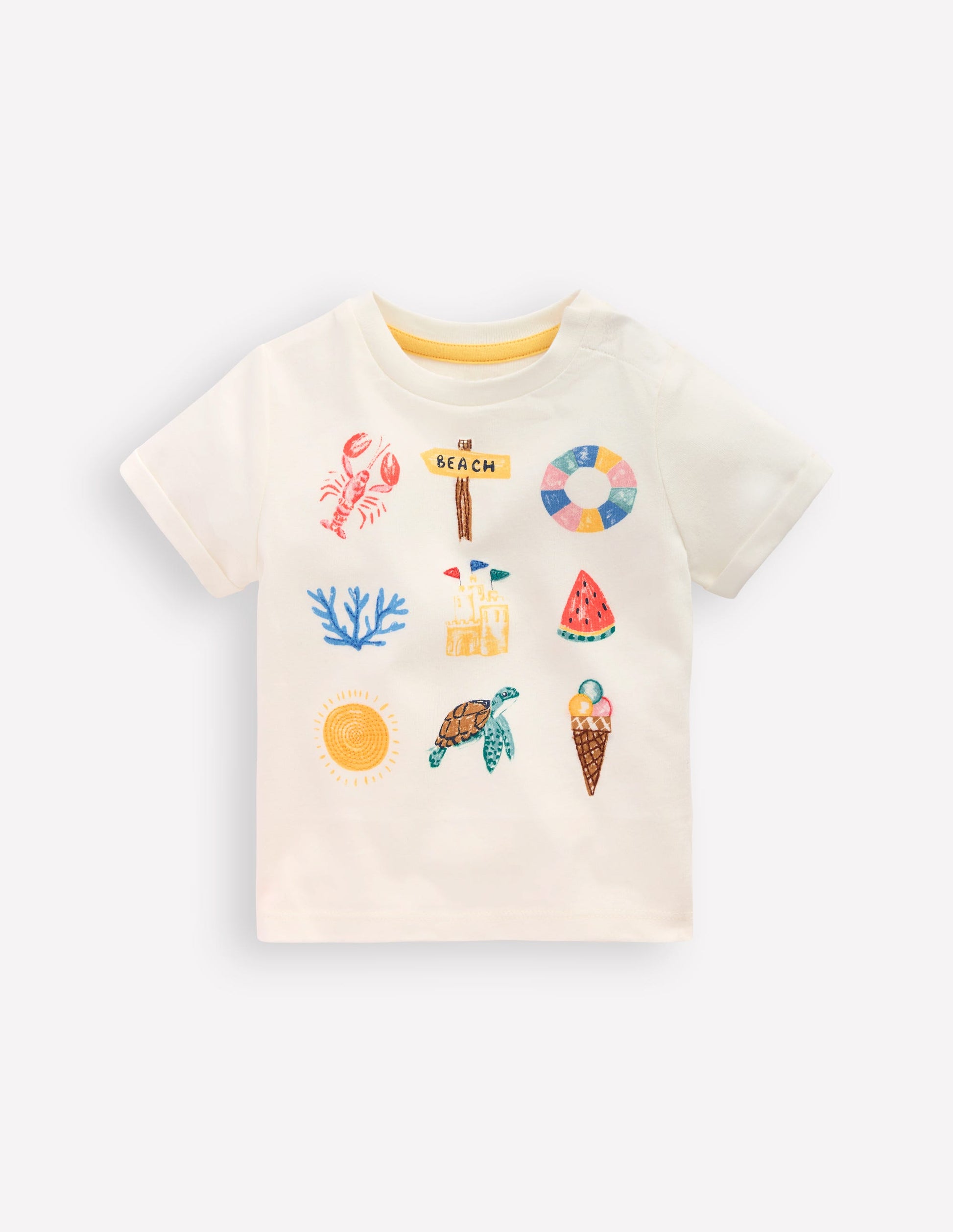 Short Sleeve Logo T-shirt-Ivory Summer Logo-1