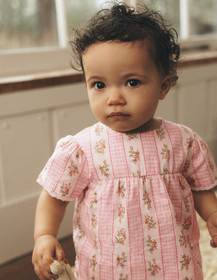 Woven Bloomers Play Set-Pink Gingham Floral