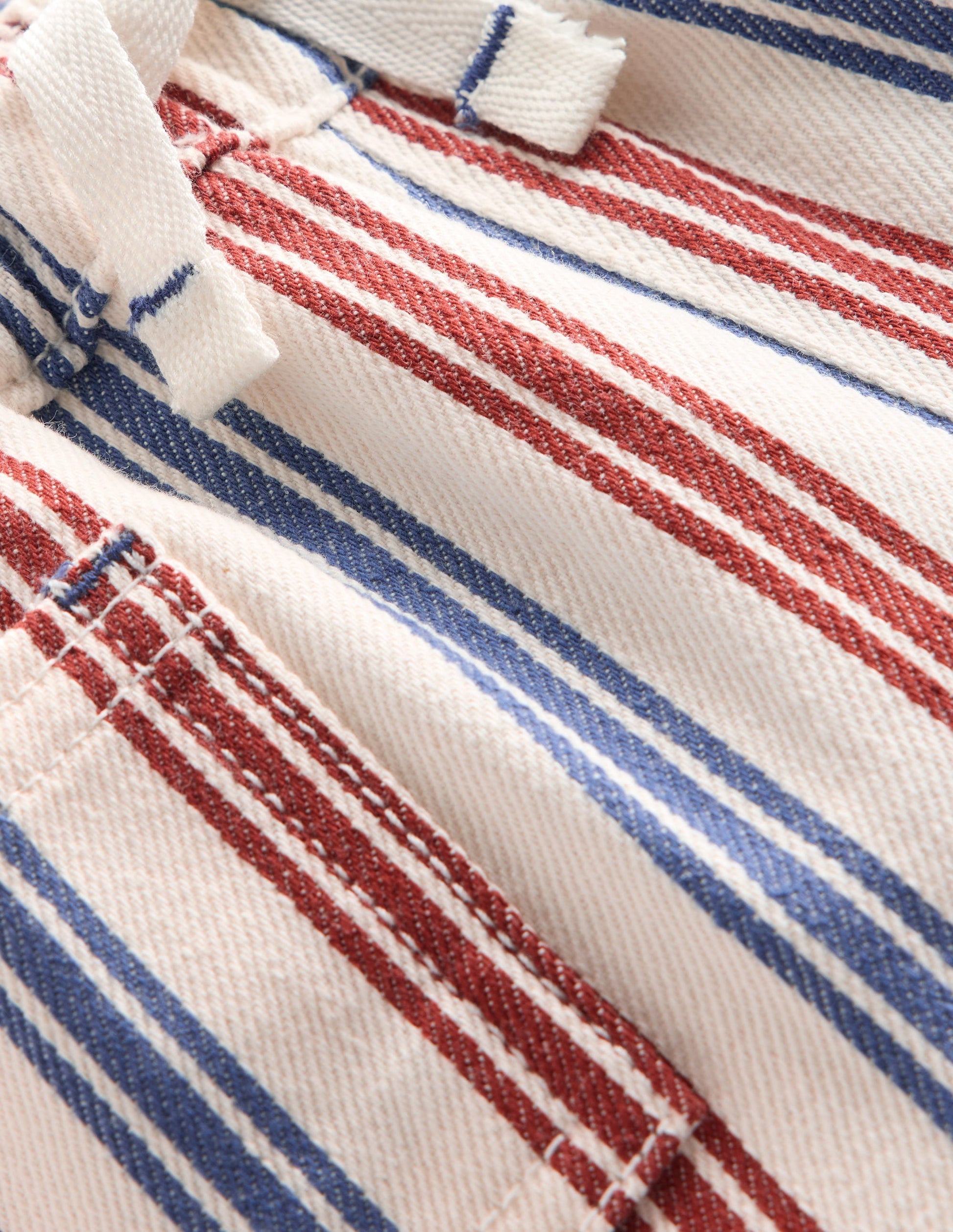 Boys Woven Shorts-Blue and Red Stripe-3