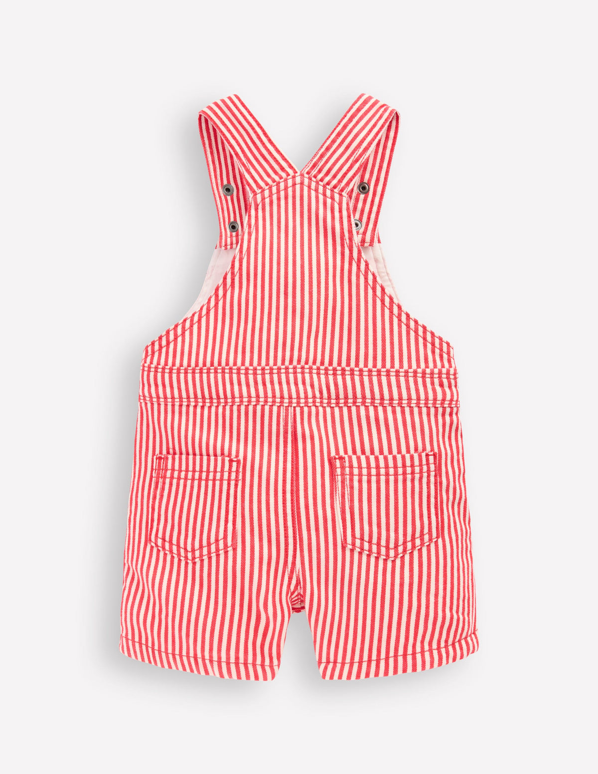 Short Woven Overalls-Red Stripe - Image 2
