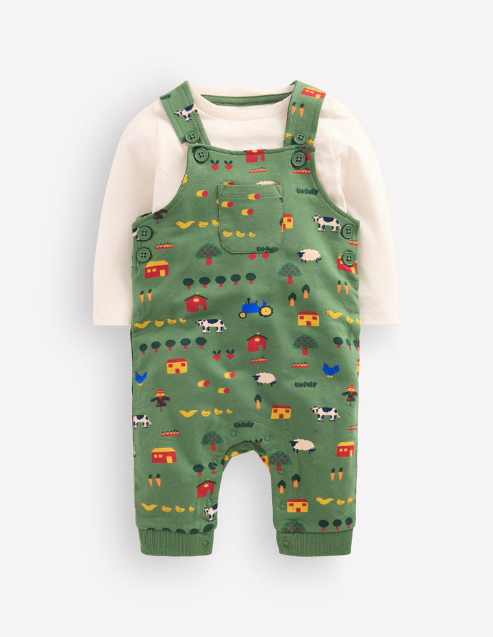 Jersey Overalls Set-Green Farm