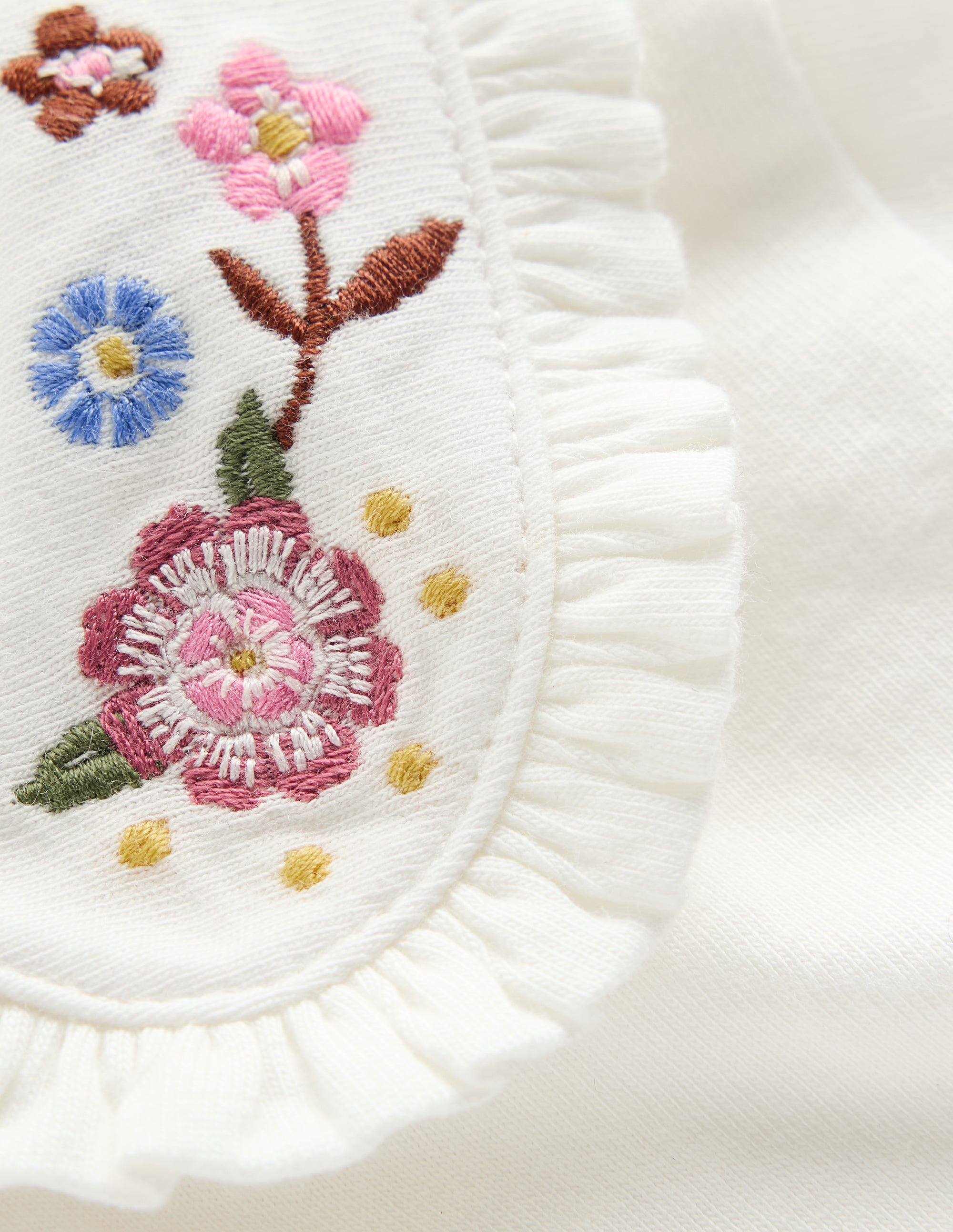 Collared Jersey Set - Ivory/Pink Embroidered | Boden USA