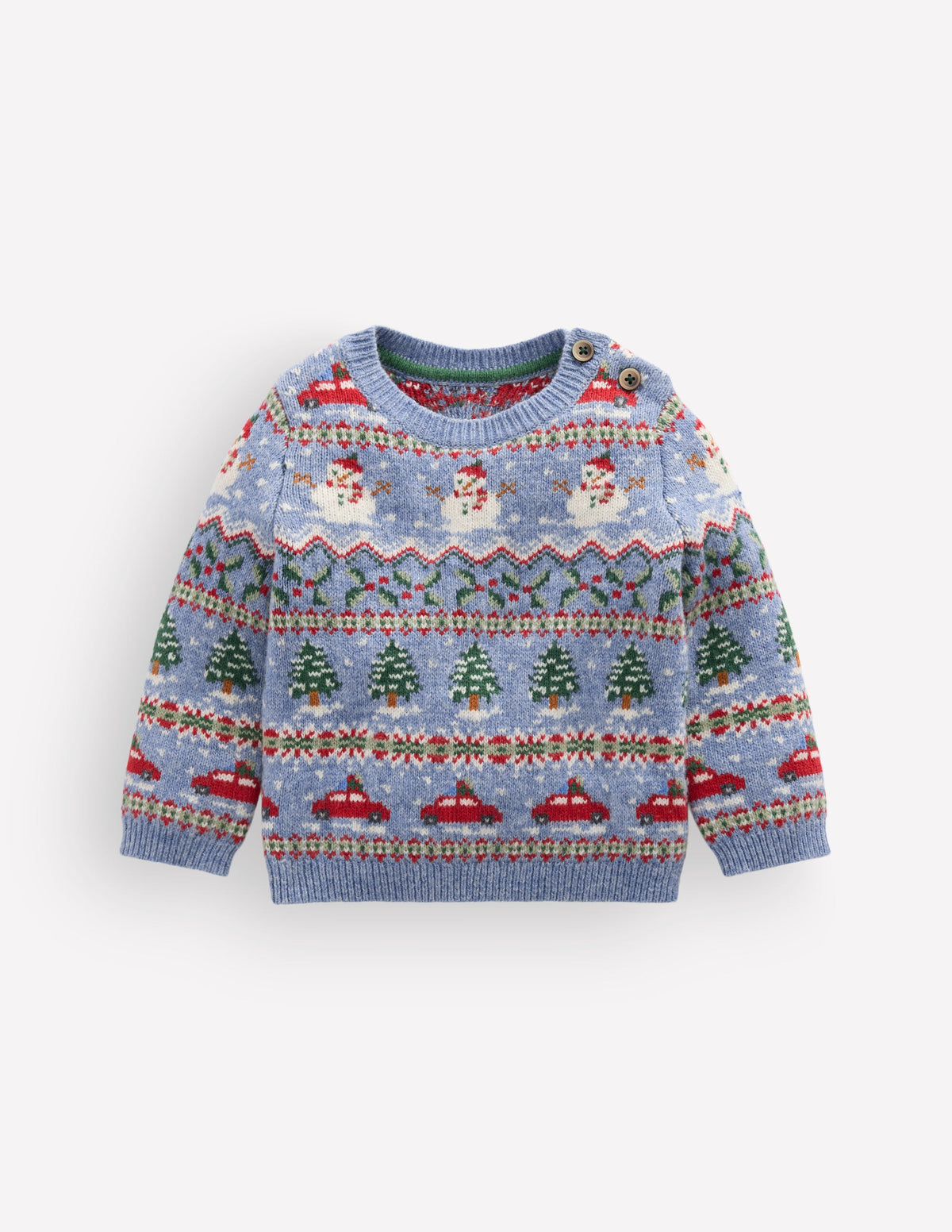 Fair isle Sweater-Glacier Blue Festive Fair Isle-1