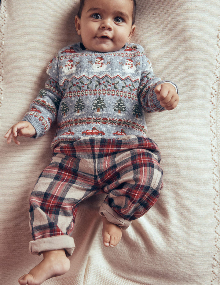Fair isle Sweater-Glacier Blue Festive Fair Isle