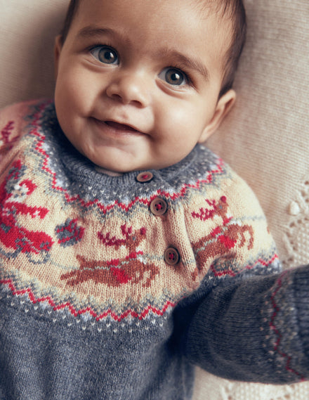 Fair isle Sweater-Denim Blue Marl Polar Post