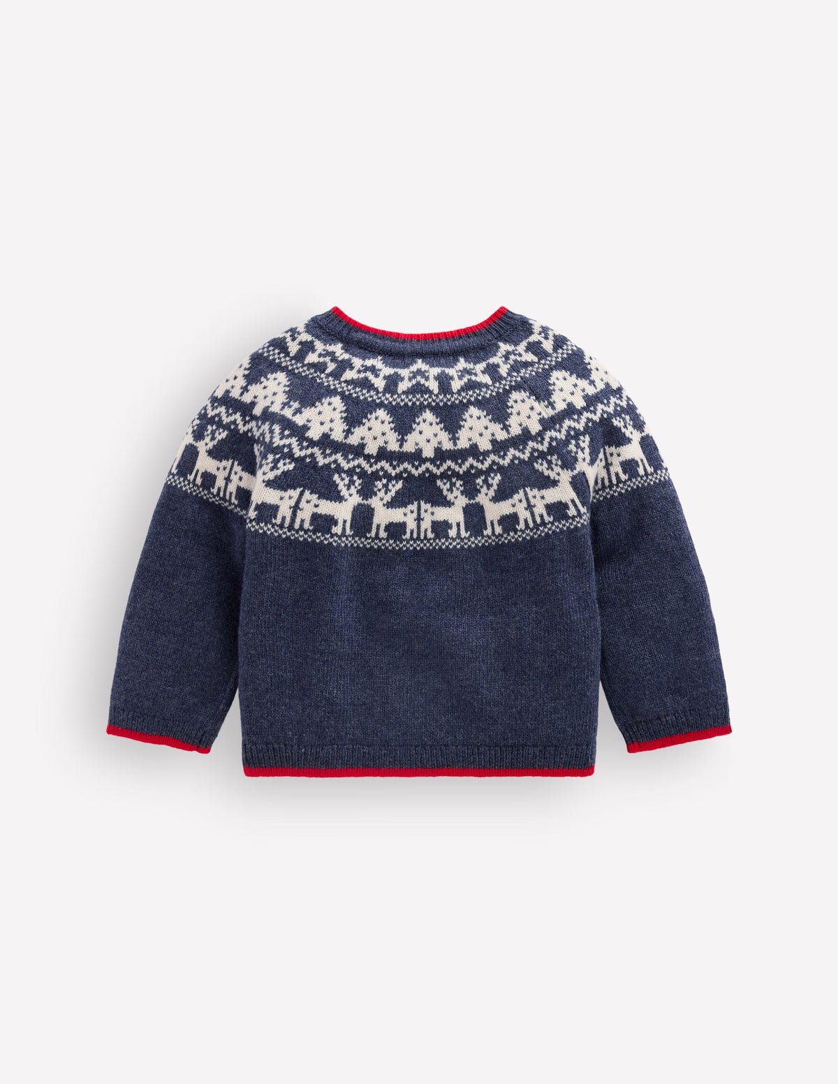 Fair isle Sweater-College Navy Marl Festive - Image 2