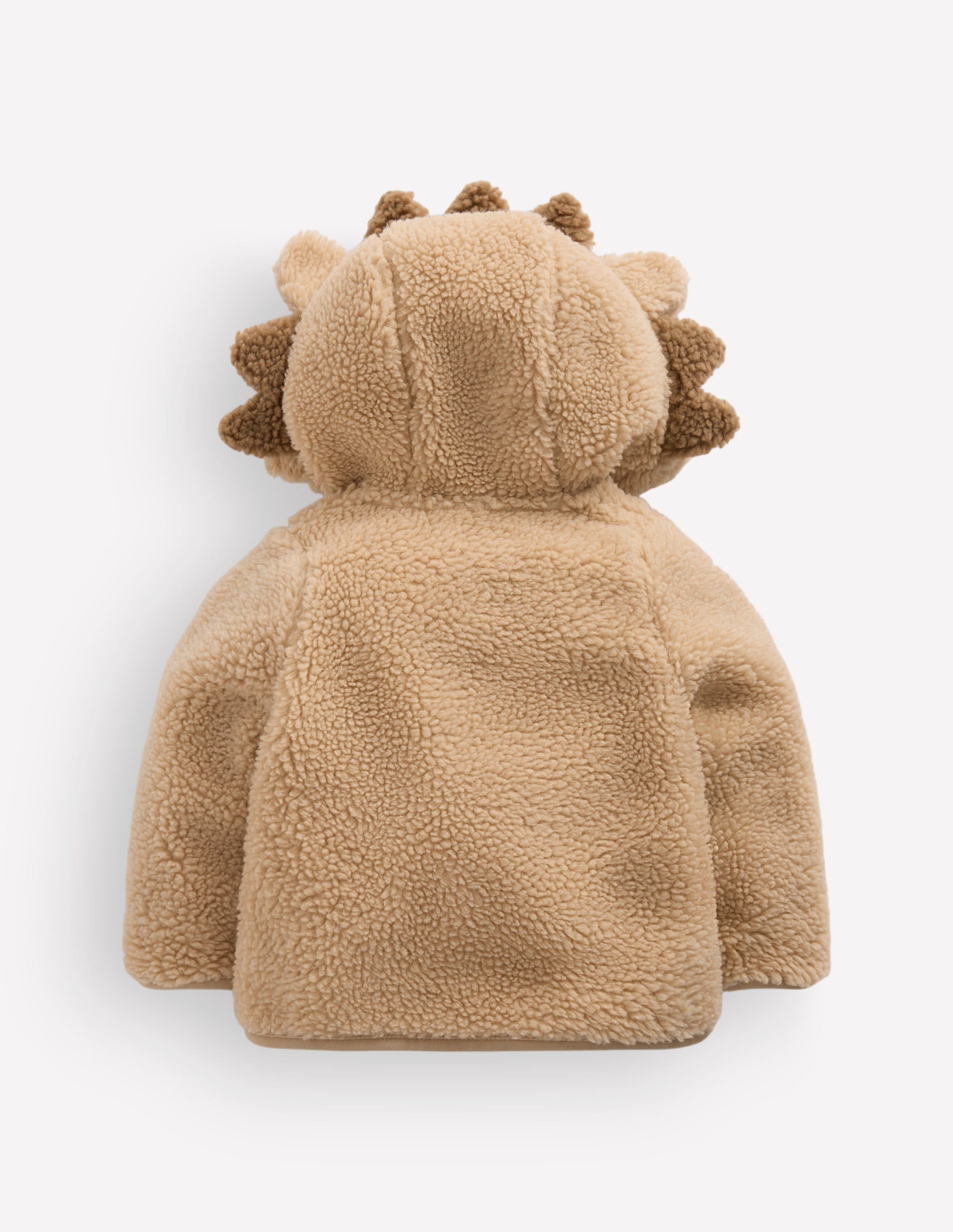 Novelty Cosy Borg Jacket-Brown Hedgehog-3