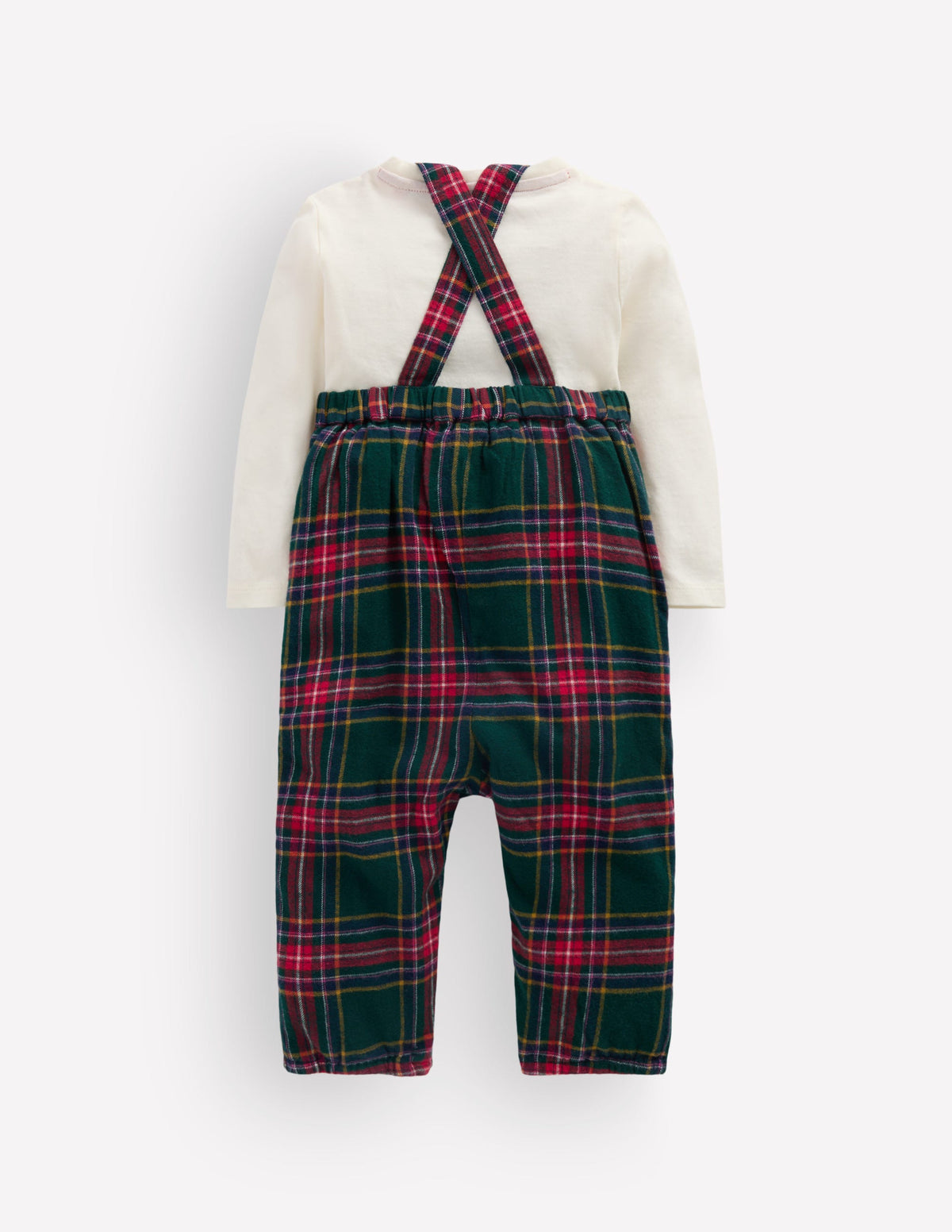 Front Pocket Romper Set-Green Family Check - Image 3