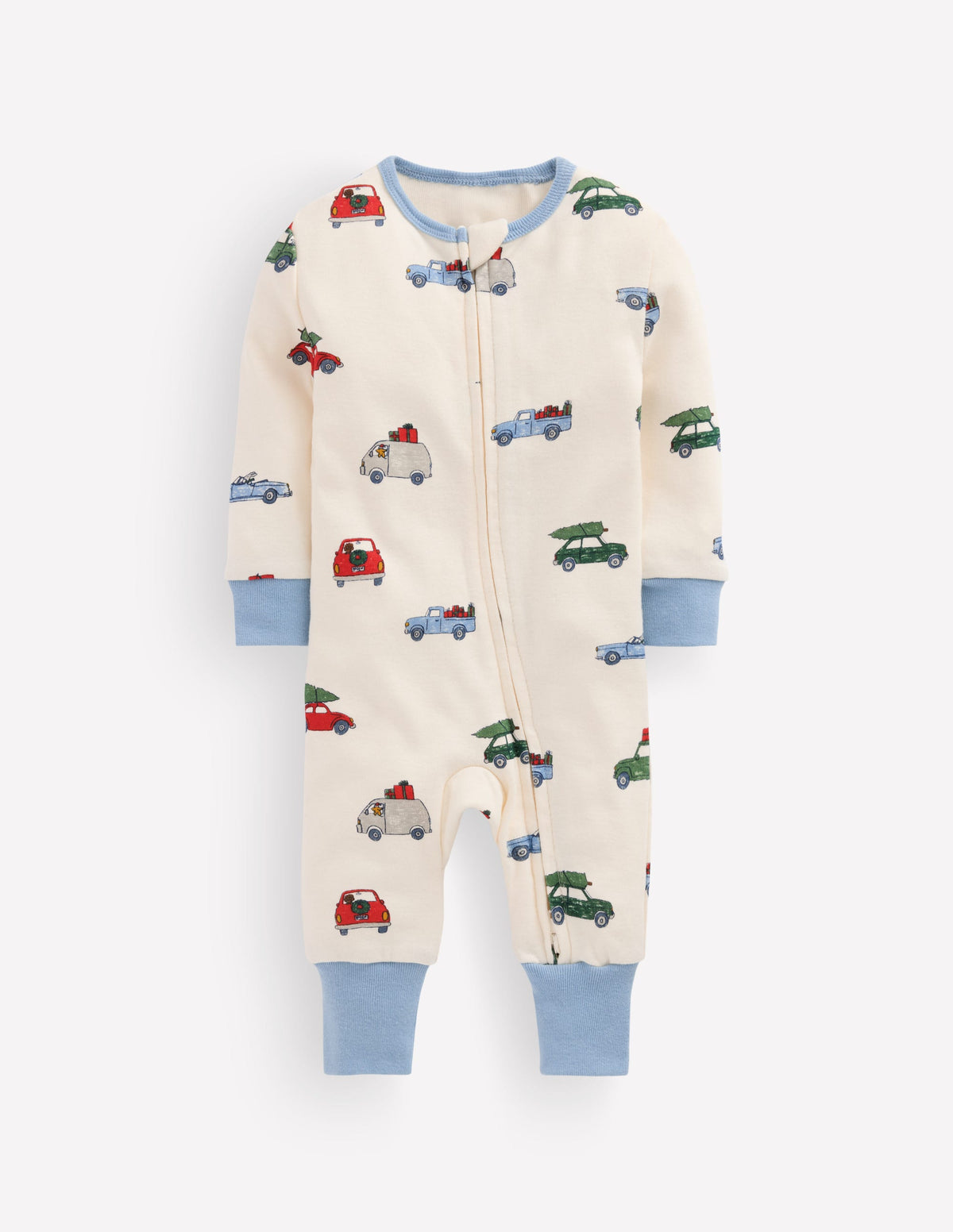 All-in-One Jersey Romper-Festive Cars-1