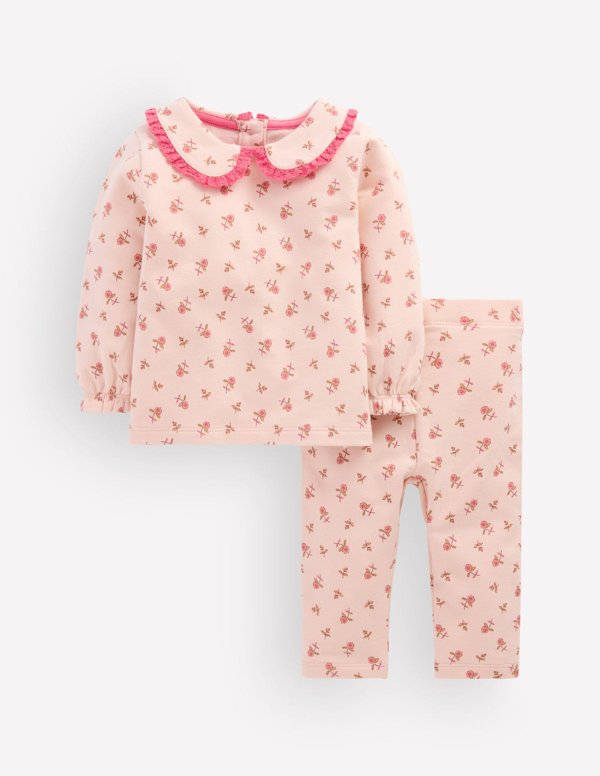 Pretty Collar Sweat Set-Botanic Pink Ditsy Floral-3