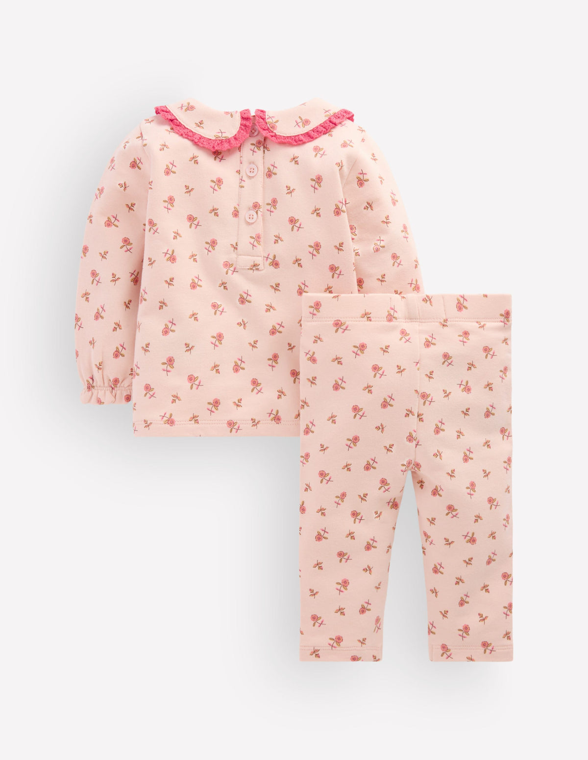 Pretty Collar Sweat Set-Botanic Pink Ditsy Floral - Image 4