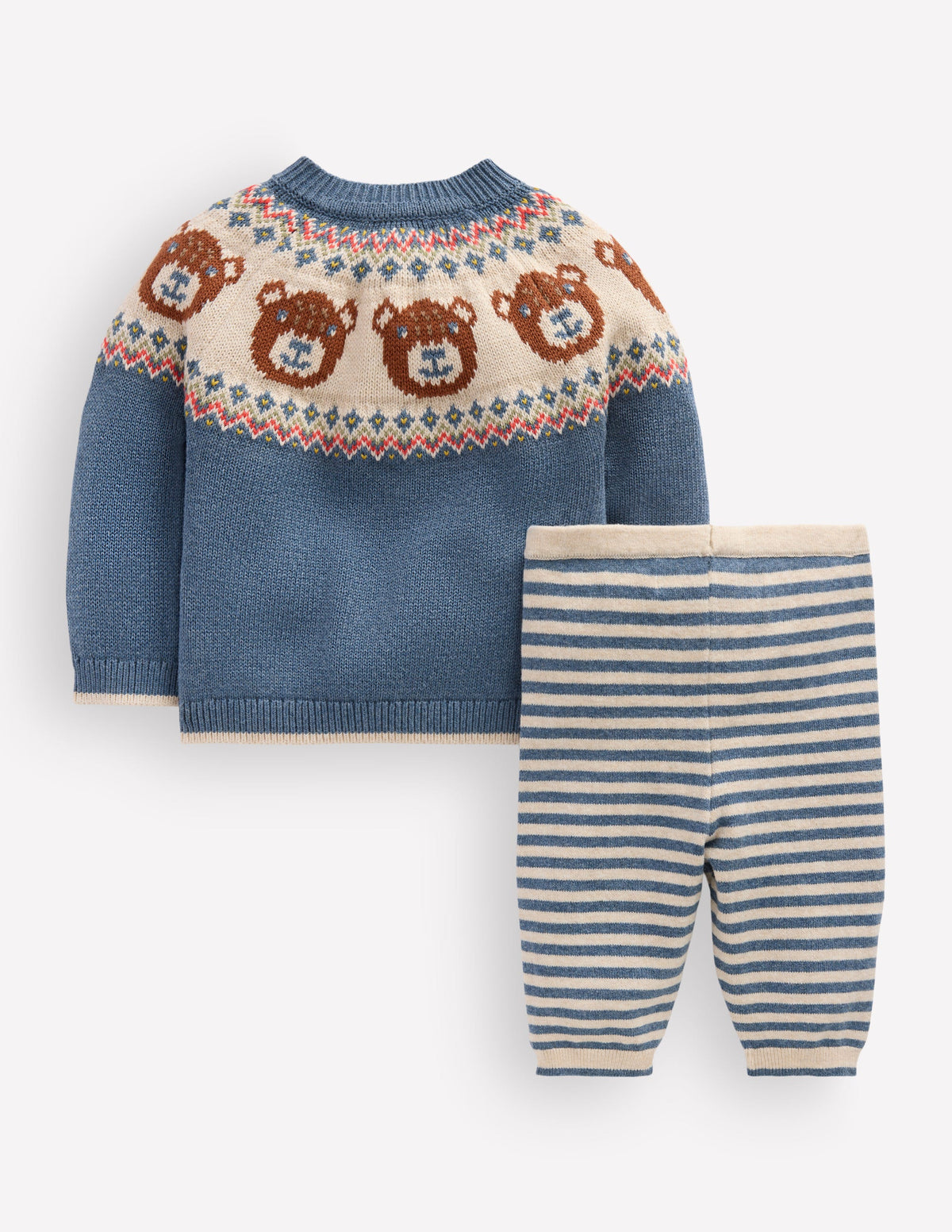 Fair Isle Knitted Play Set-Denim Blue Bear Fair Isle-2