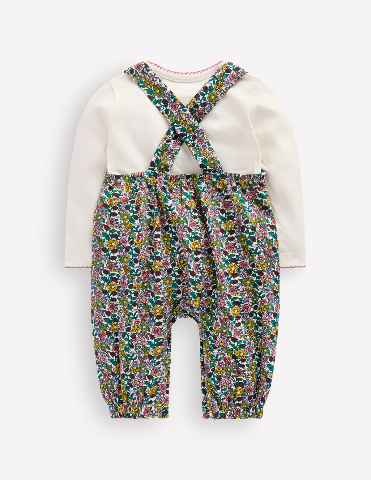 Jersey Overalls Set-Raspberry Multi Floral-3