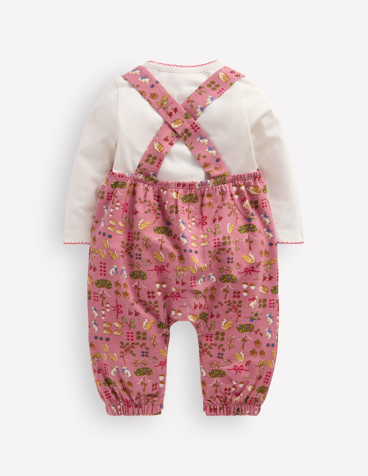 Jersey Overalls Set-Pink Woodland-2
