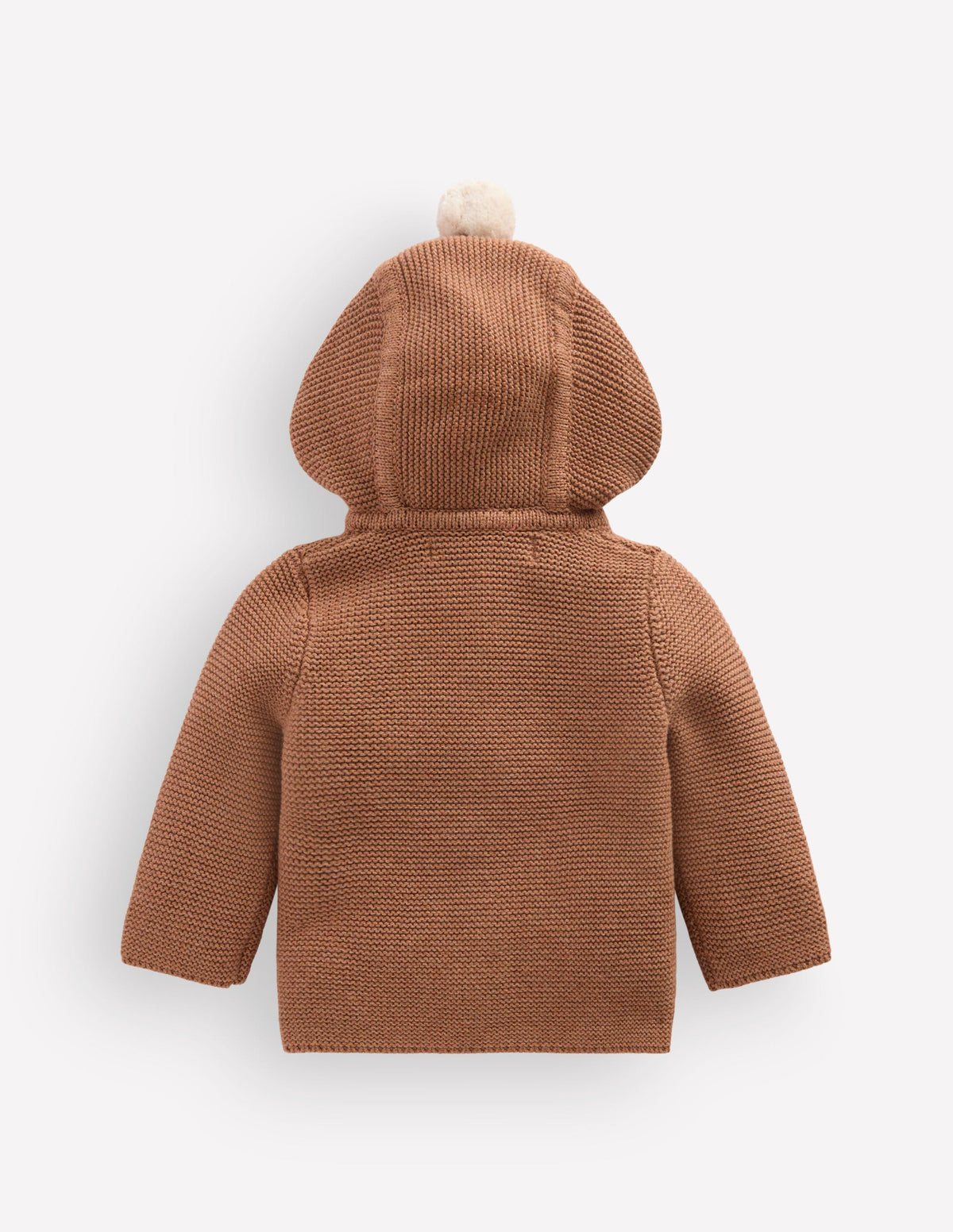 Novelty Cotton Knitted Jacket-Soft Brown Robin - Image 3