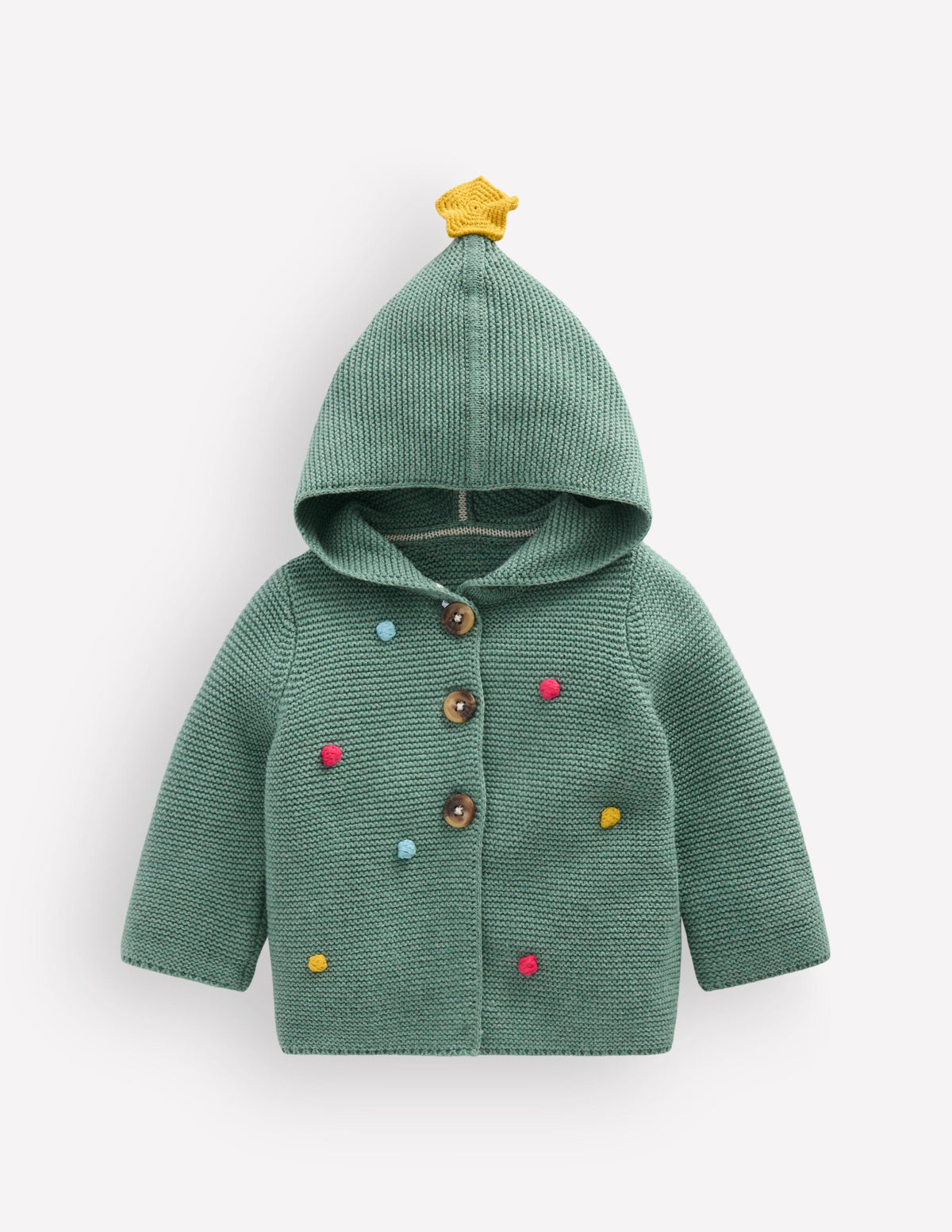 Novelty Cotton Knitted Jacket-Green Christmas Tree-1