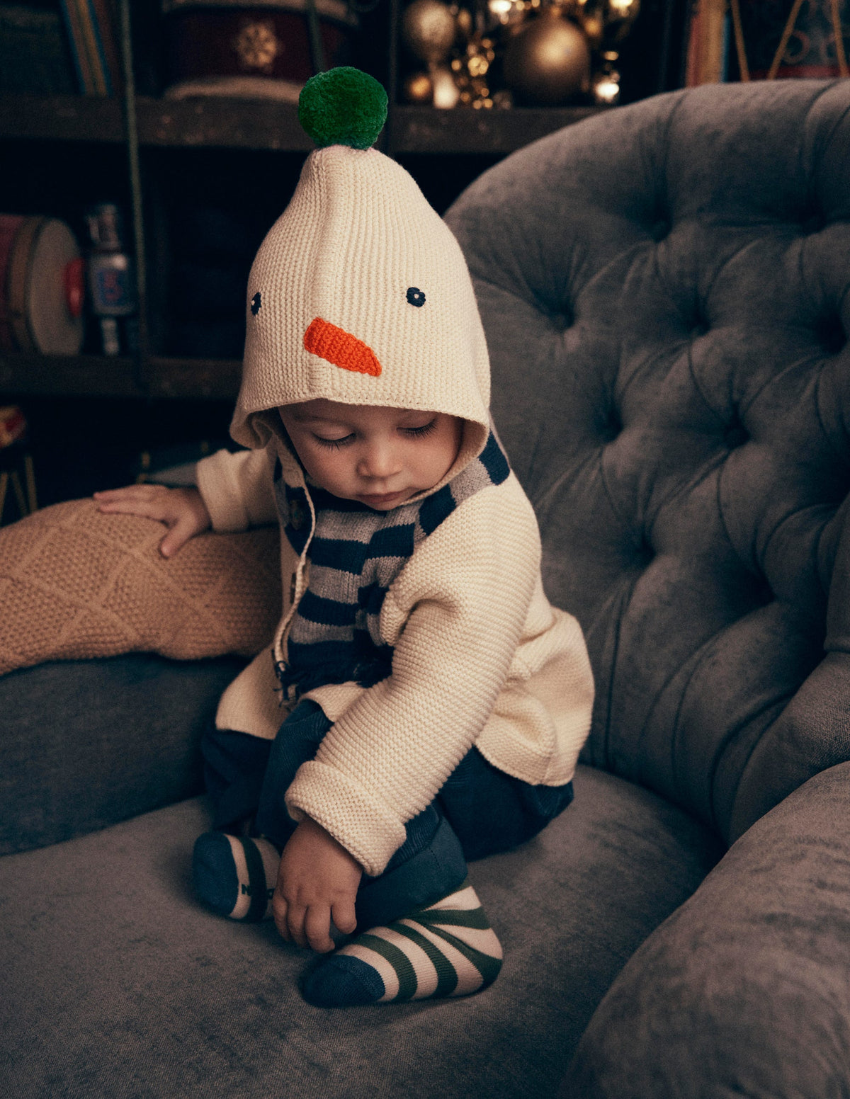 Novelty Cotton Knitted Jacket-Snowman-4