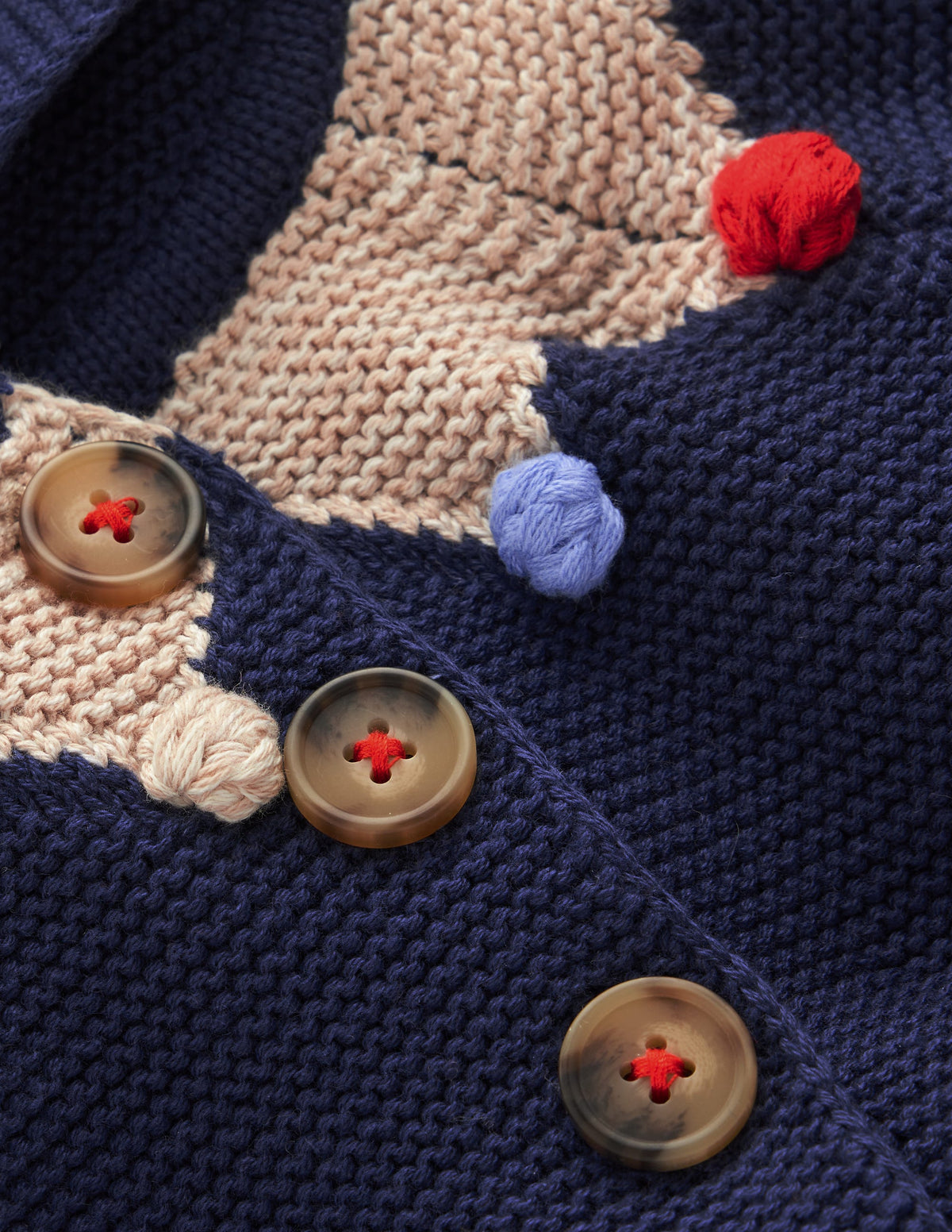 Novelty Cotton Knitted Jacket-College Navy Jester-2