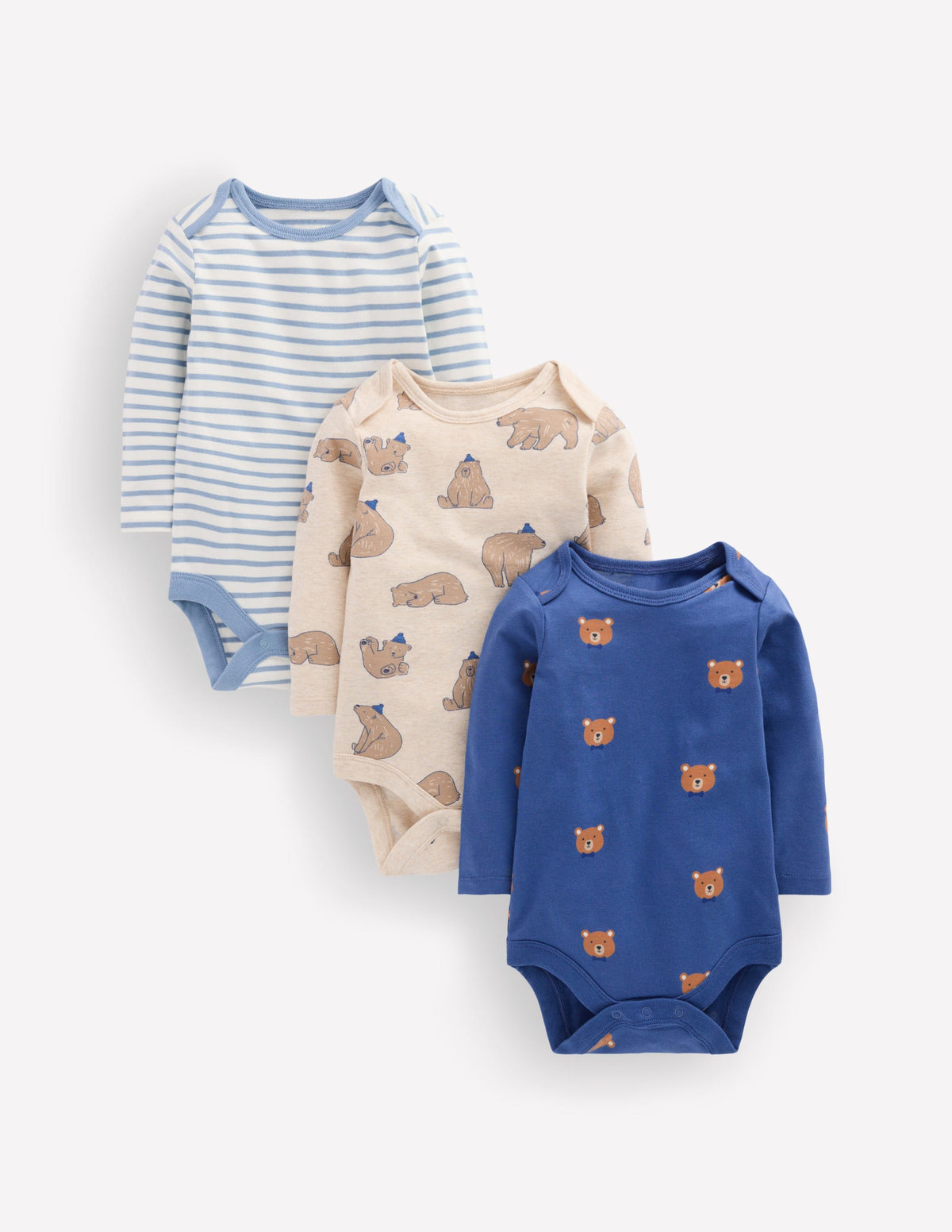 3-pack Cotton Bodies-Blue Bears - Image 1