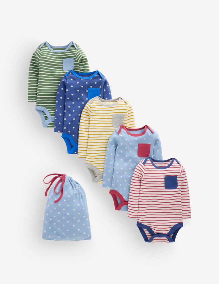 5-pack Cotton Bodies-Multi Stars