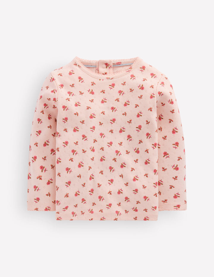 Cotton Pointelle Top-Botanic Pink Ditsy Floral