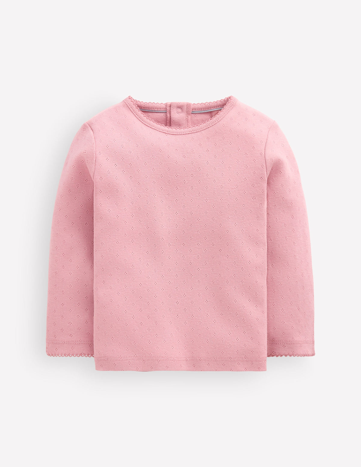 Cotton Pointelle Top-Pink-1