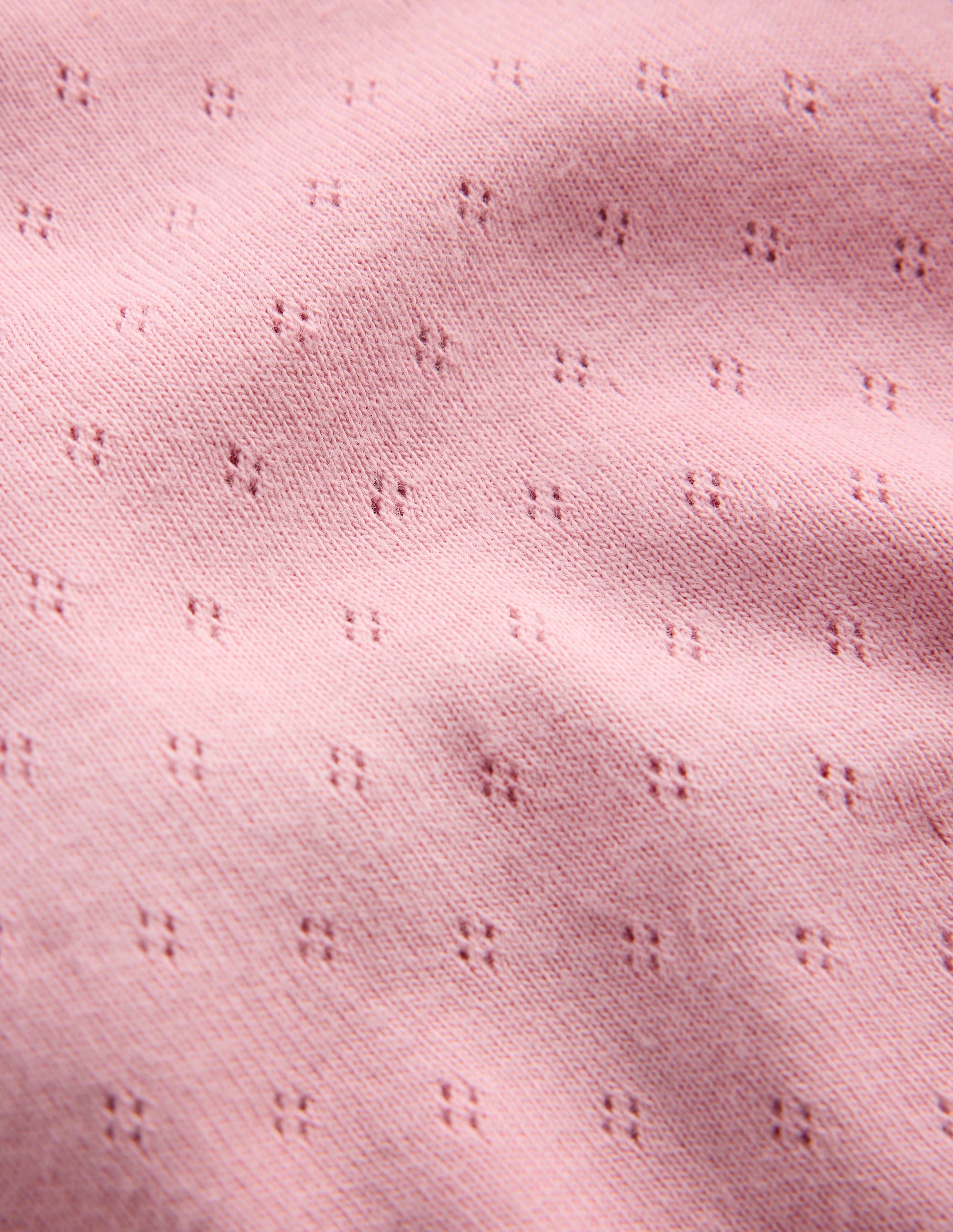 Cotton Pointelle Top-Pink-1