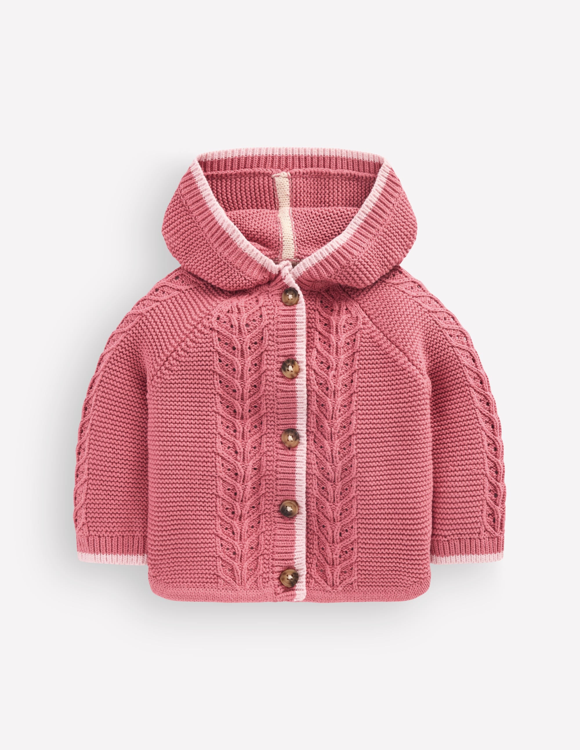 Pretty Cotton Knitted Jacket-Dusty Rose - Image 1