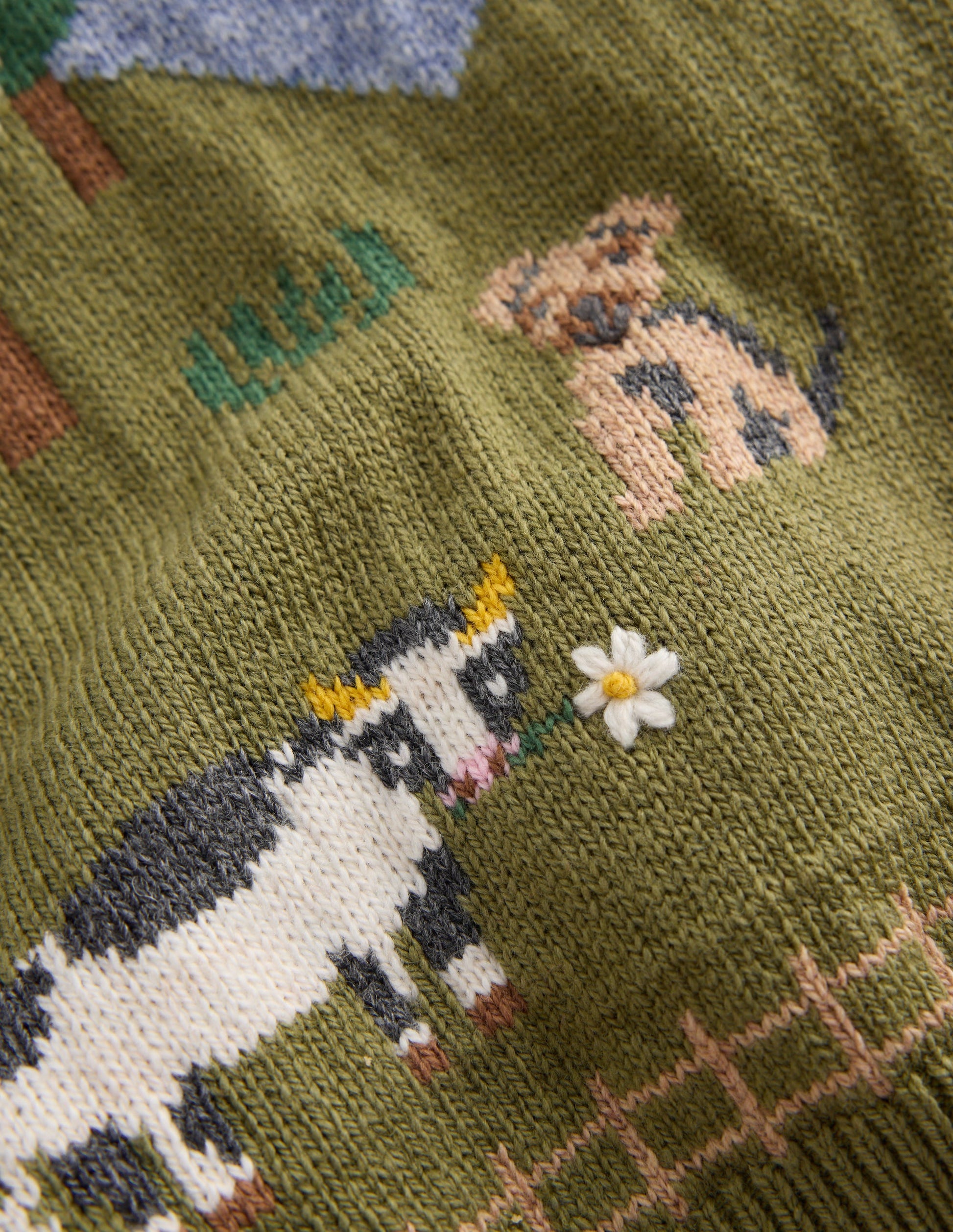 Cotton Logo Jumper-Multi Farm Scene-4