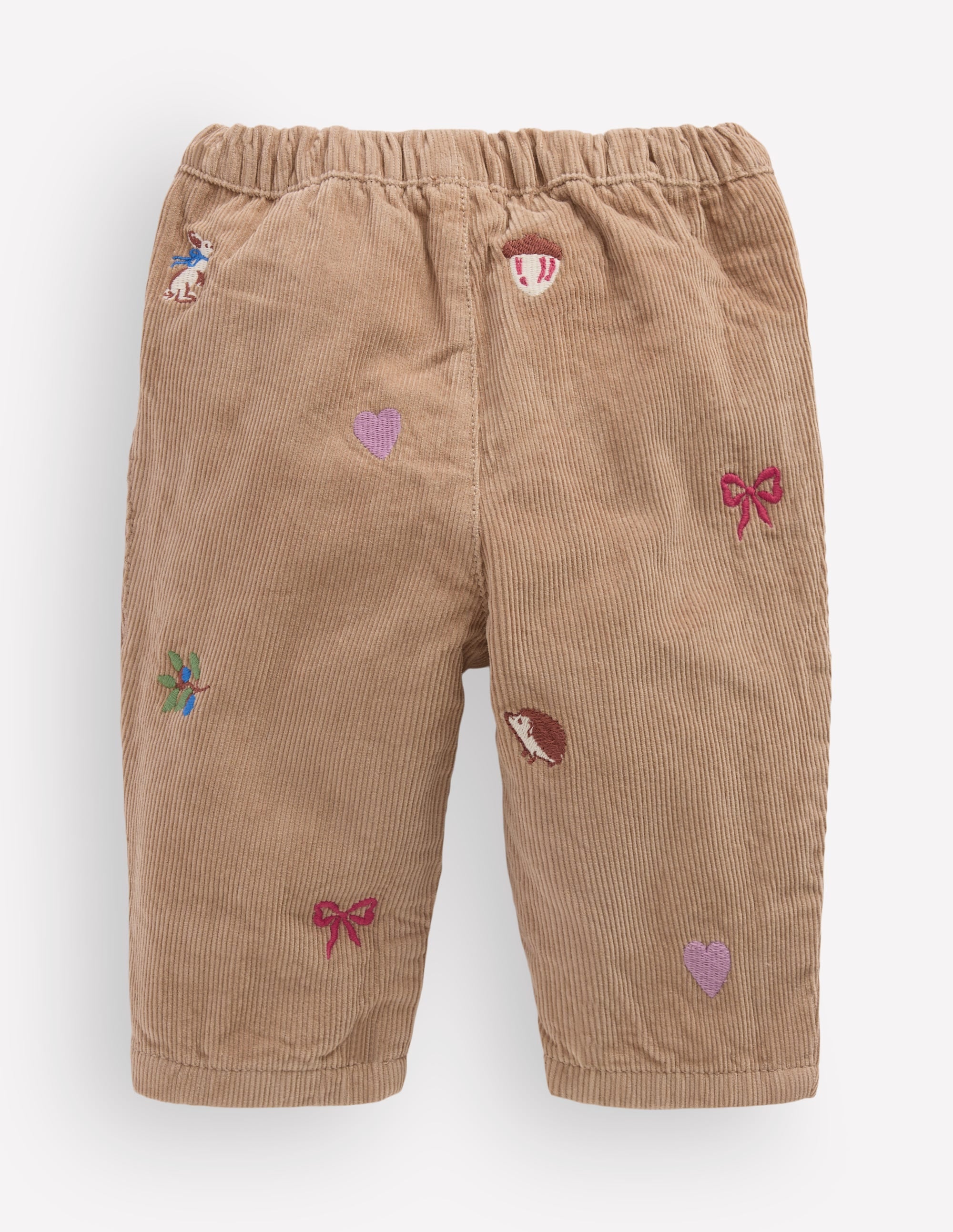 Cotton Cord Pants-Embroidered Taupe - Image 2