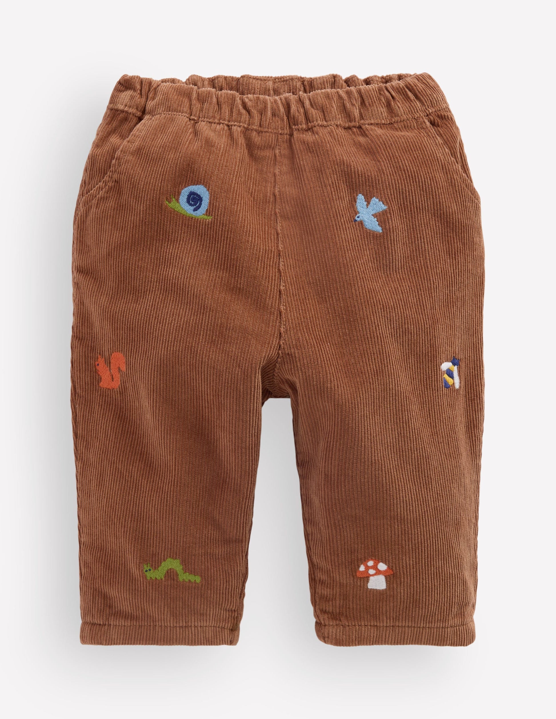 Cotton Cord Pants-Embroidered Taupe-2