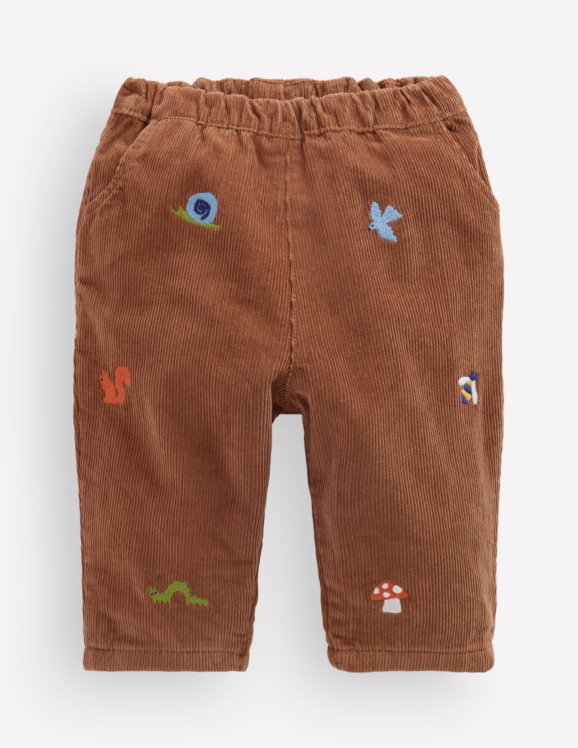Cotton Cord Pants-Embroidered Taupe - Image 2