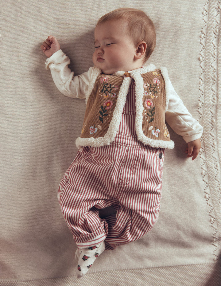 Embroidered Borg Vest-Neutral Embroidery
