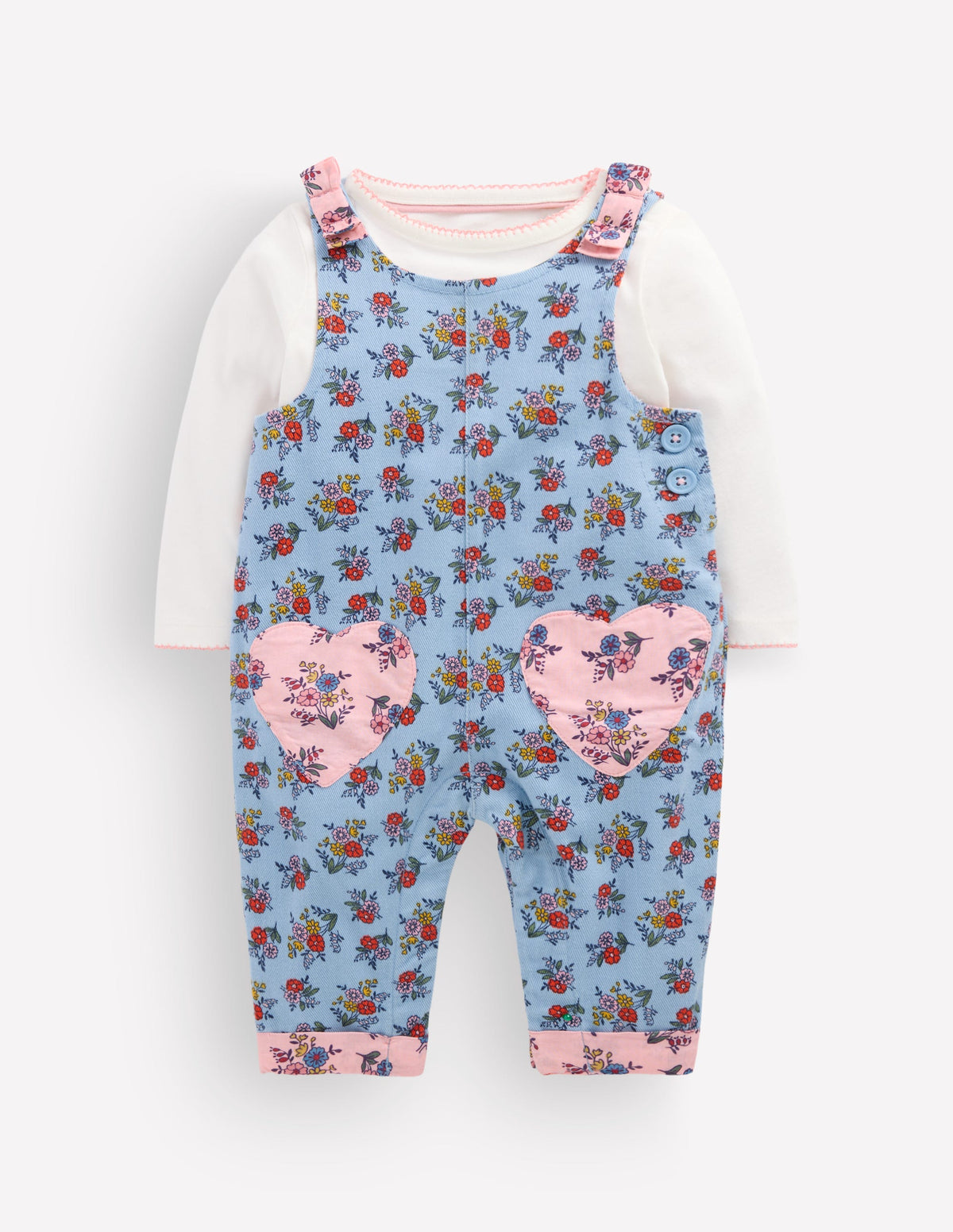 Woven Overalls Set-Blue Sprouting Garden - Image 1