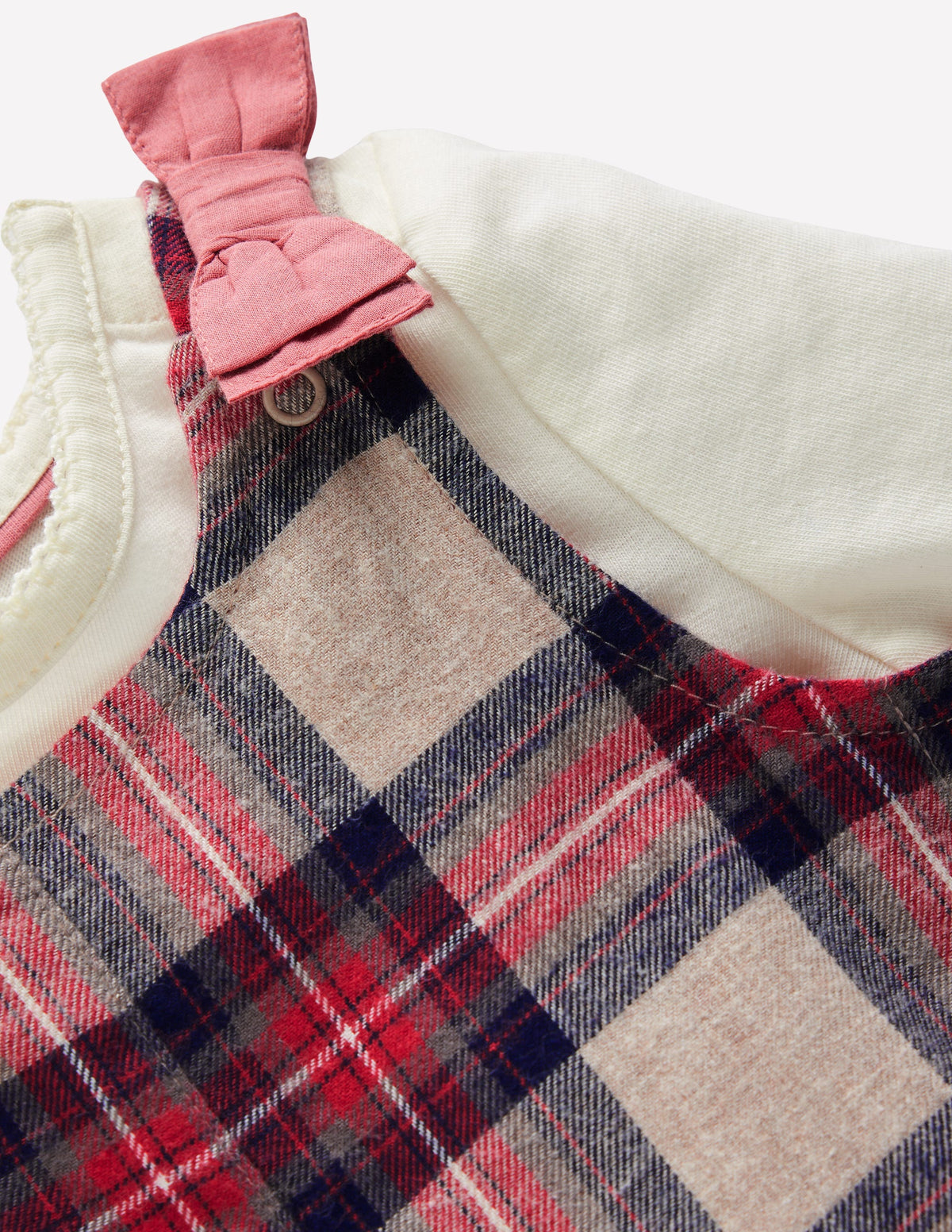 Woven Overalls Set-Oatmeal Check-2