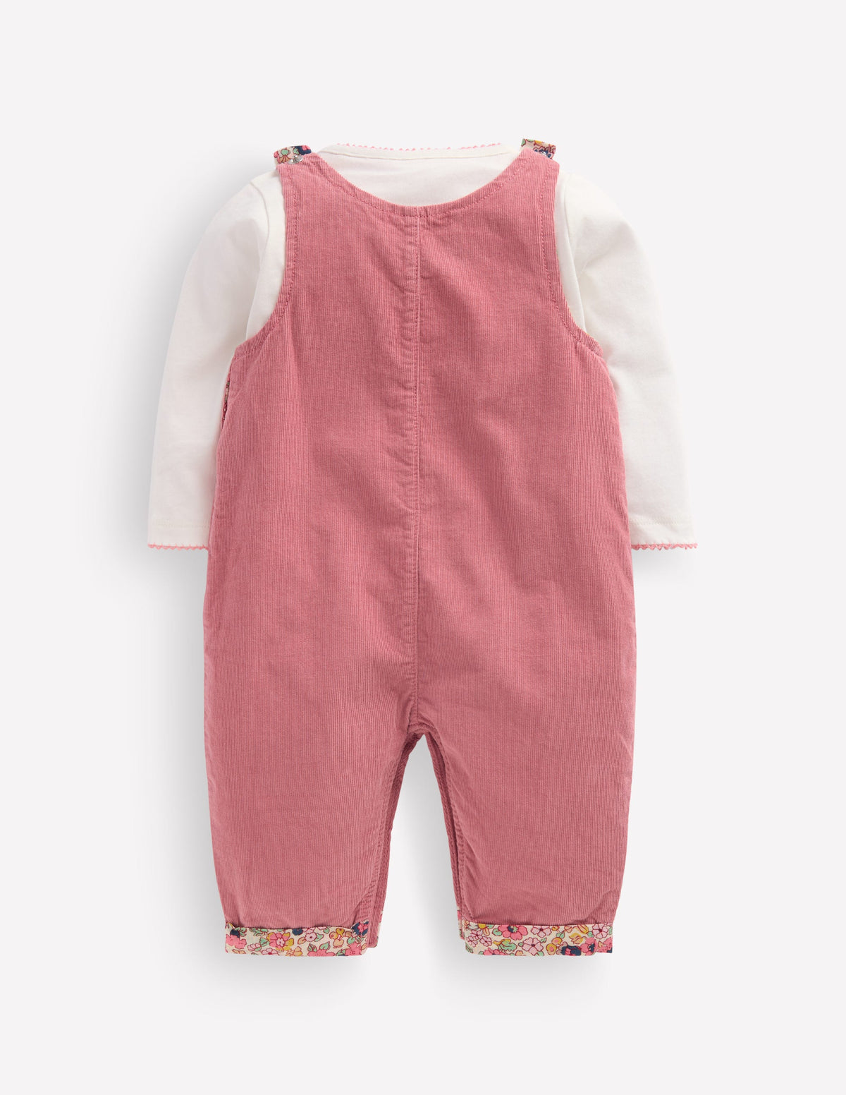 Woven Overalls Set-Formica Pink Floral Embroidery-2