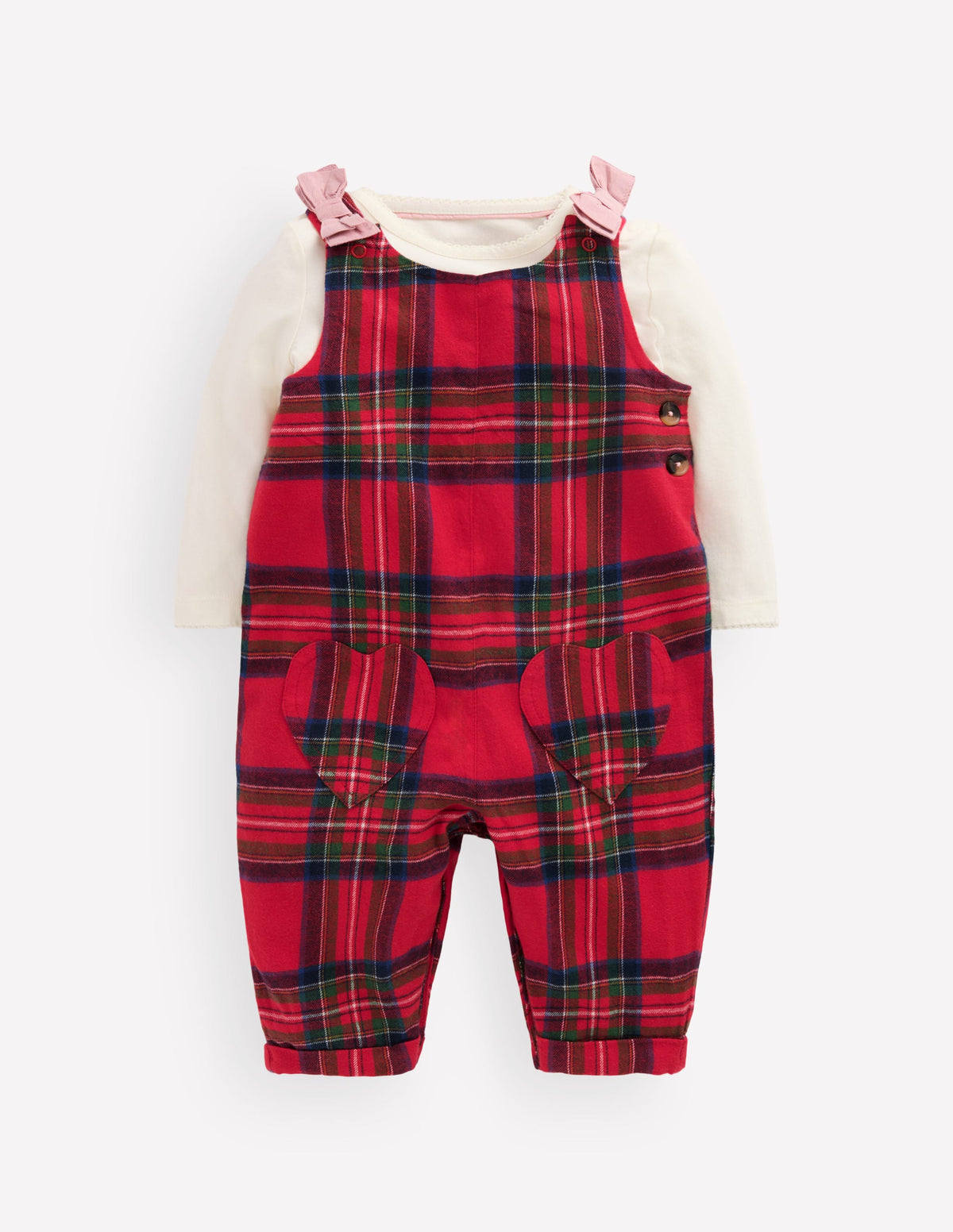 Woven Overalls Set-Red Check-1