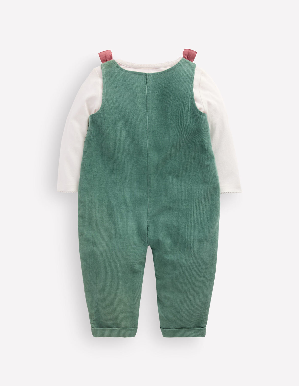Woven Overalls Set-Larch Green Festive Embroidery - Image 3