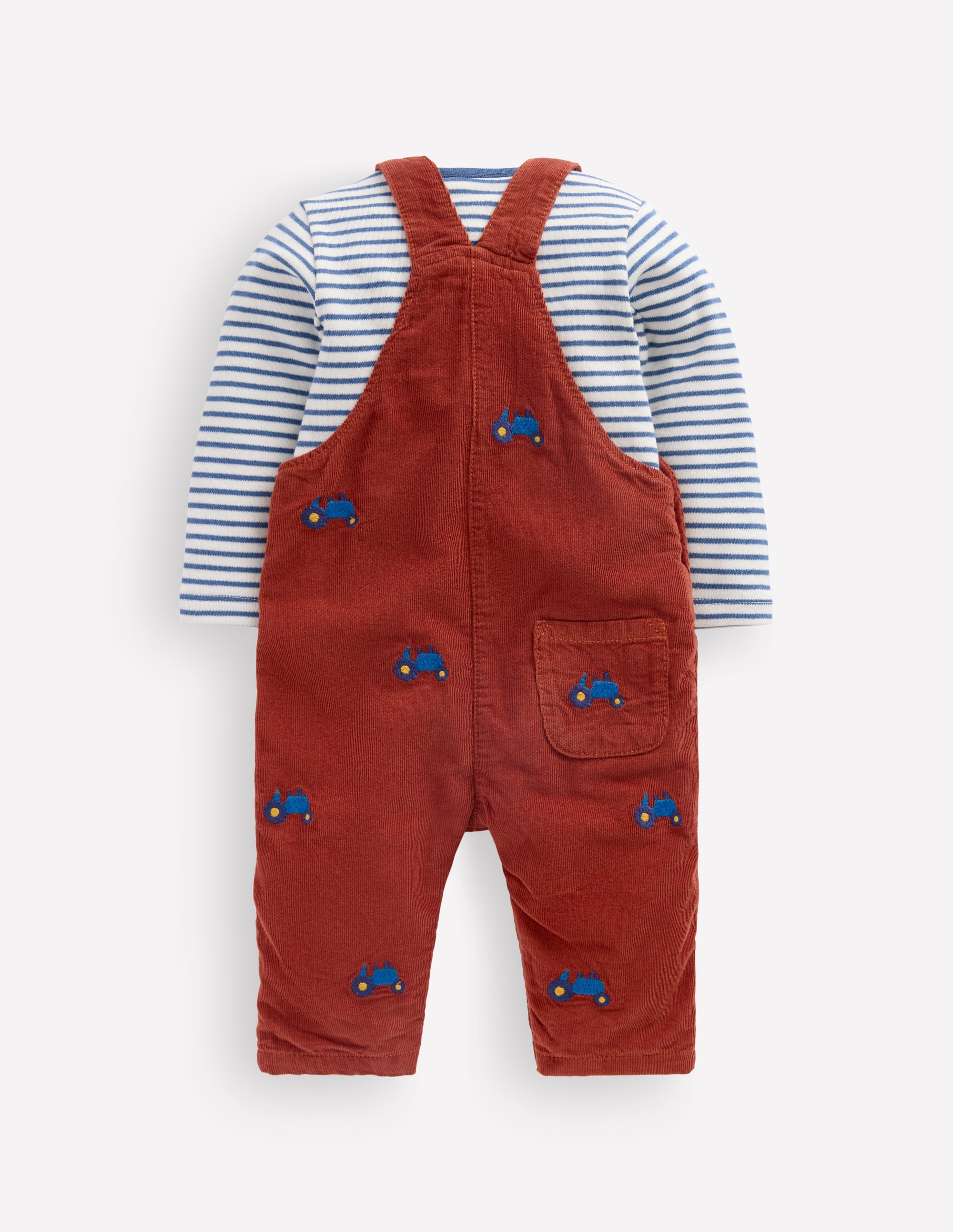 Woven Overalls Set-Brick Red Tractors - Image 2