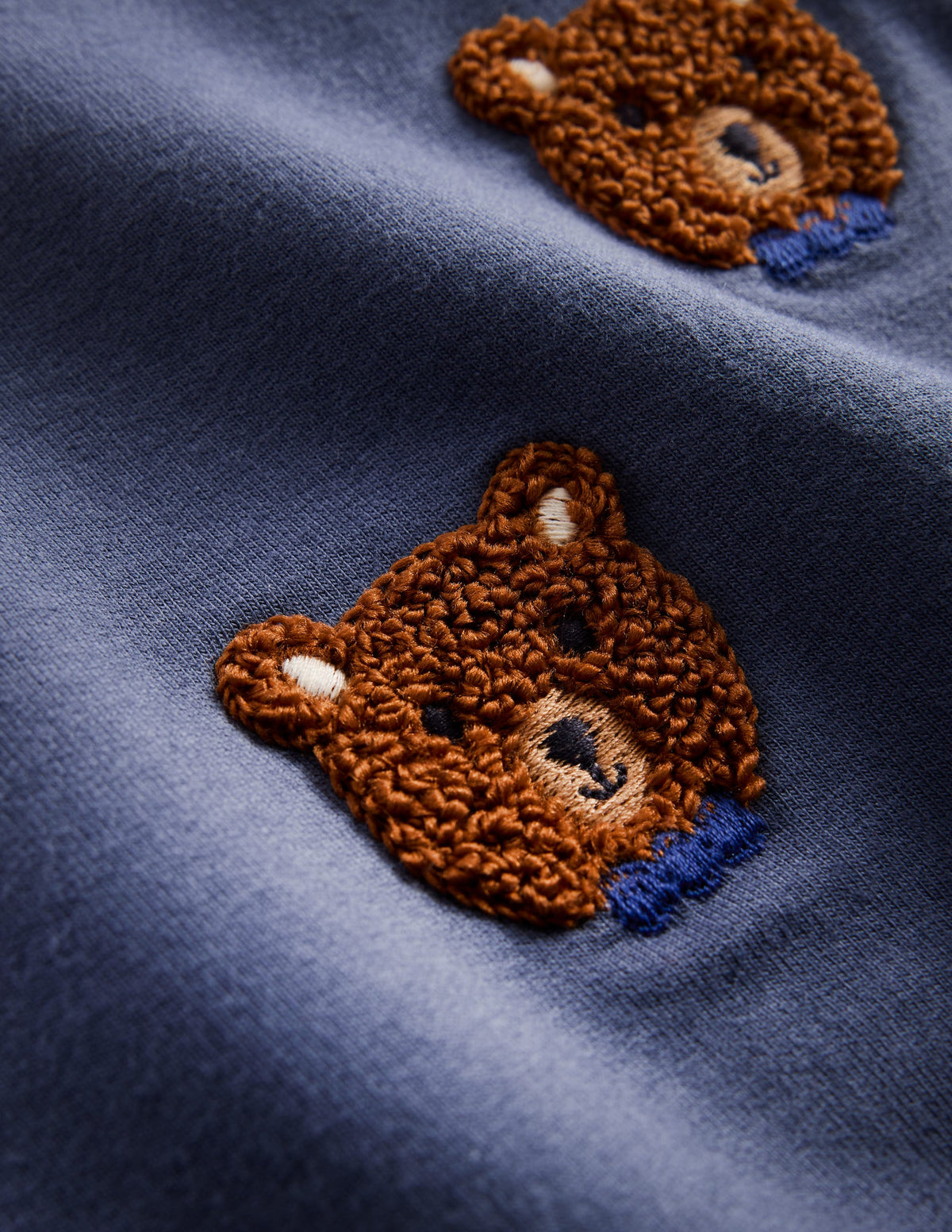 Appliqué Sweatshirt Set-Robot Blue Boucle Bears-2