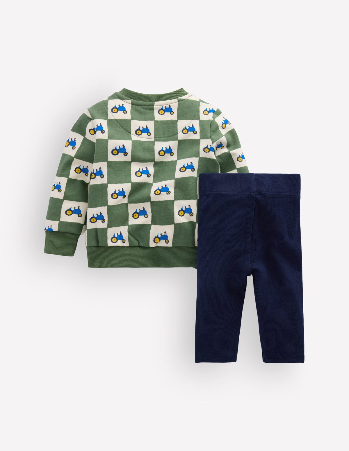 Sweatshirt & Legging Set-Green Check Tractors-3