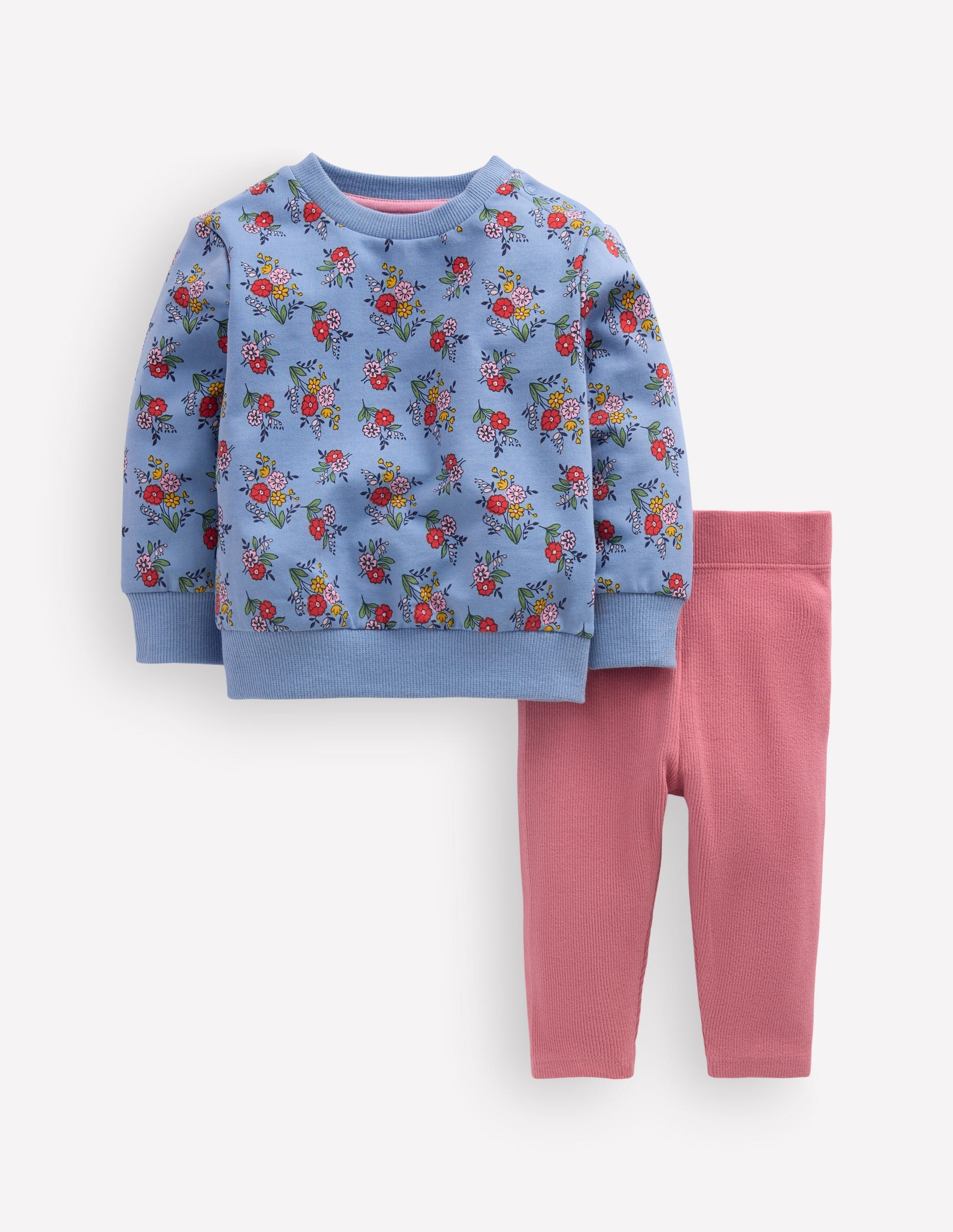 Sweatshirt & Legging Set-Blue Sprouting Garden-1