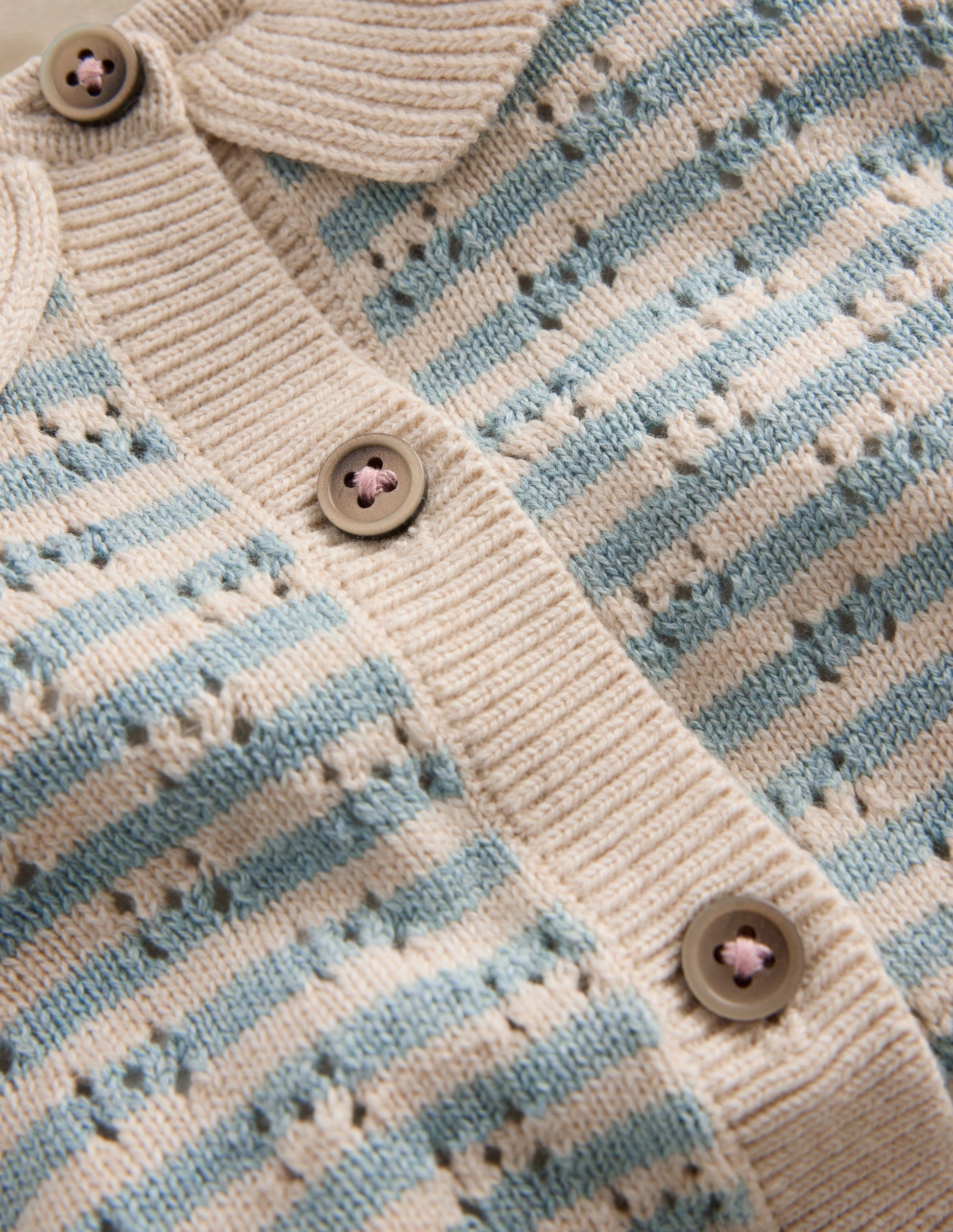 Pointelle Knitted Play Set-Harbor Grey/Oatmeal Marl-3