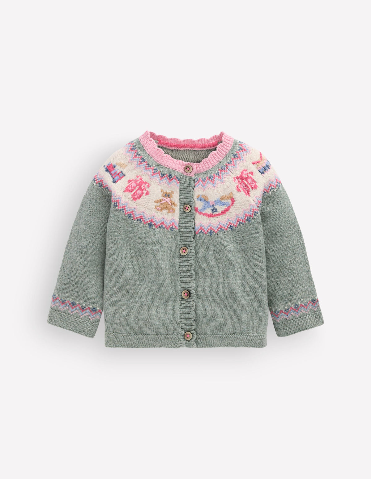 Fair Isle Cardigan-Csarite Green Polar Post-1
